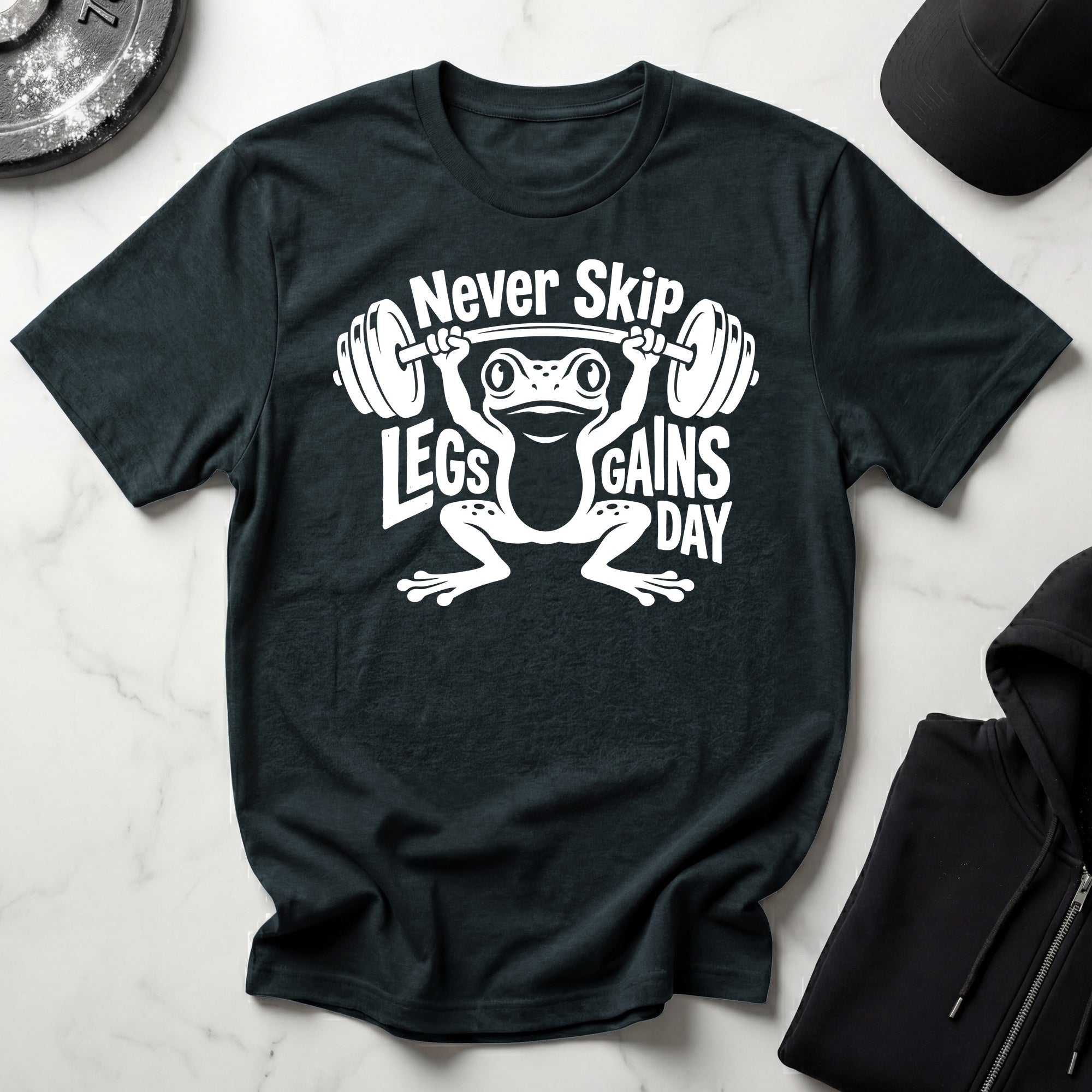 Never Skip Leg Day white Gym T-Shirt
