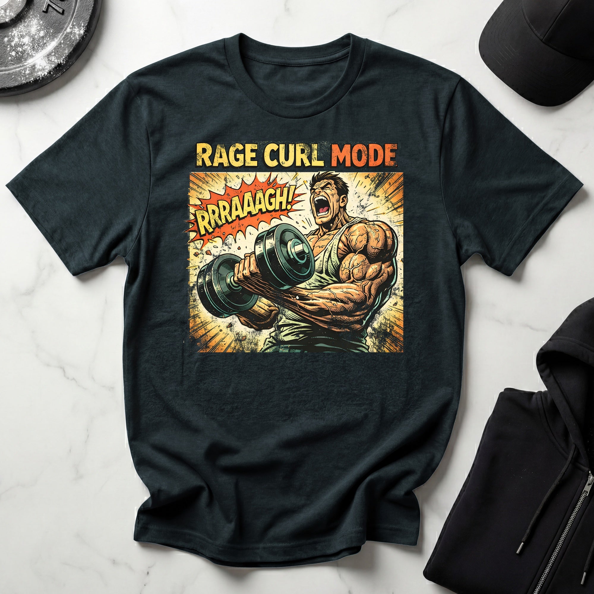 Retro Comic Rage Curl Gymwear T-Shirt