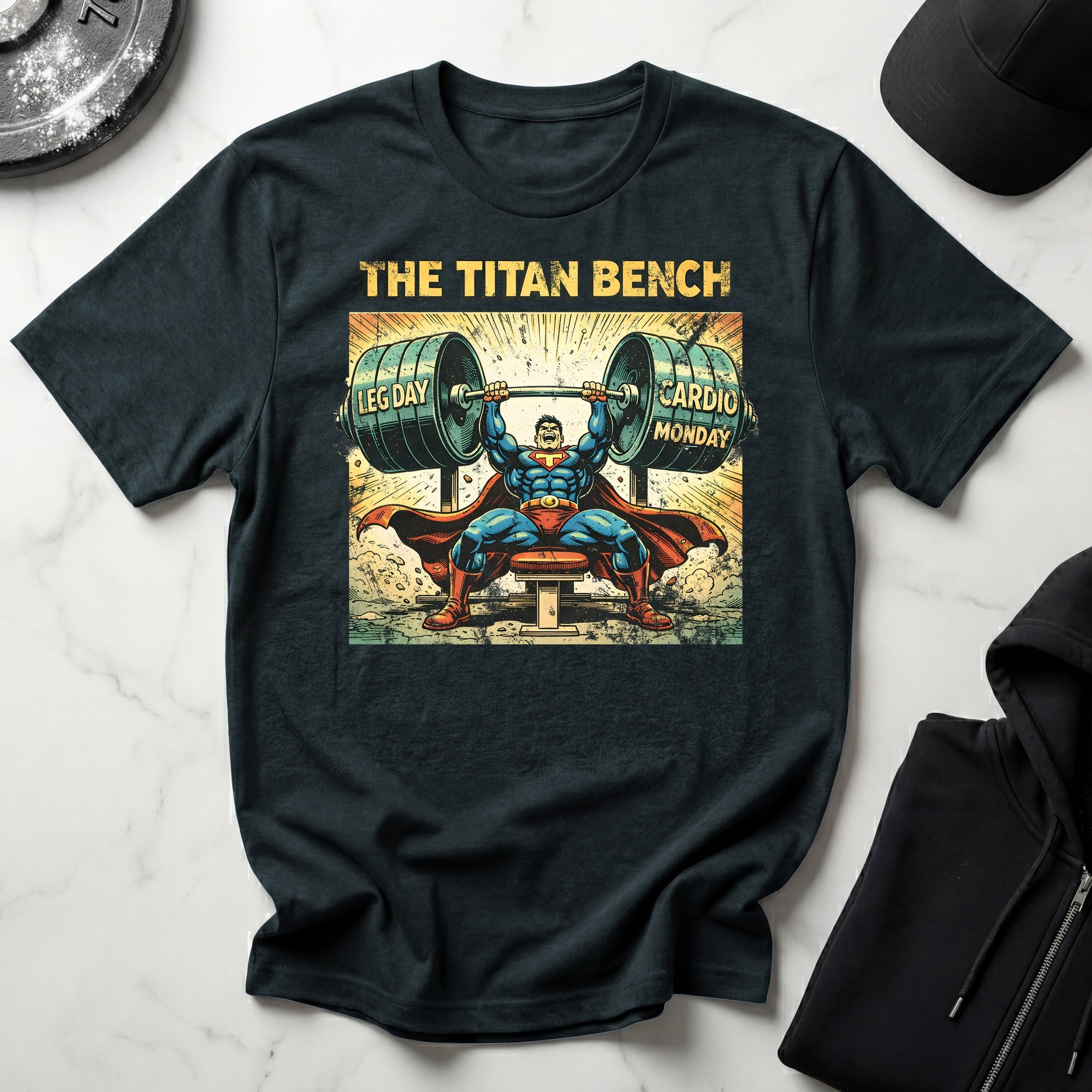 Retro Comic Titan Bench Gymwear T-Shirt