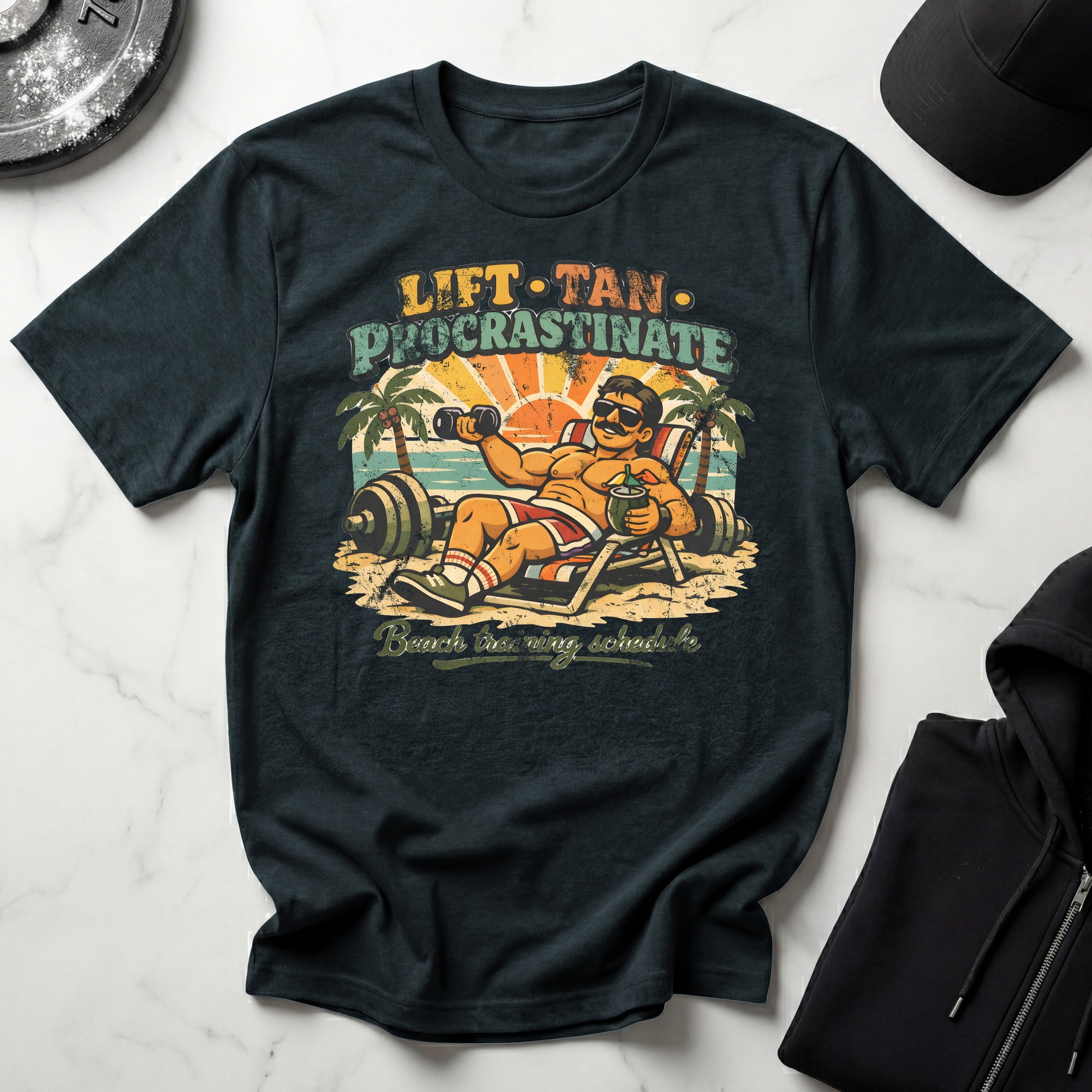Retro Venice Beach Training Sequence Gym T-Shirt