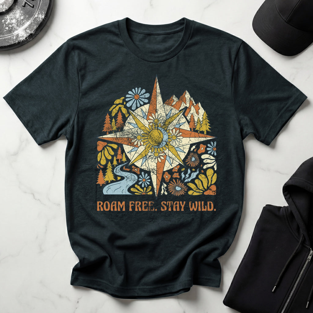 Roam Free Stay Wild Retro Gym T-Shirt
