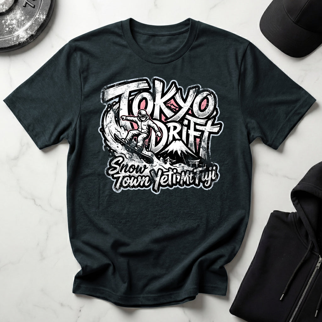 Snow Town Yeti Drift Snowboarder T-Shirt