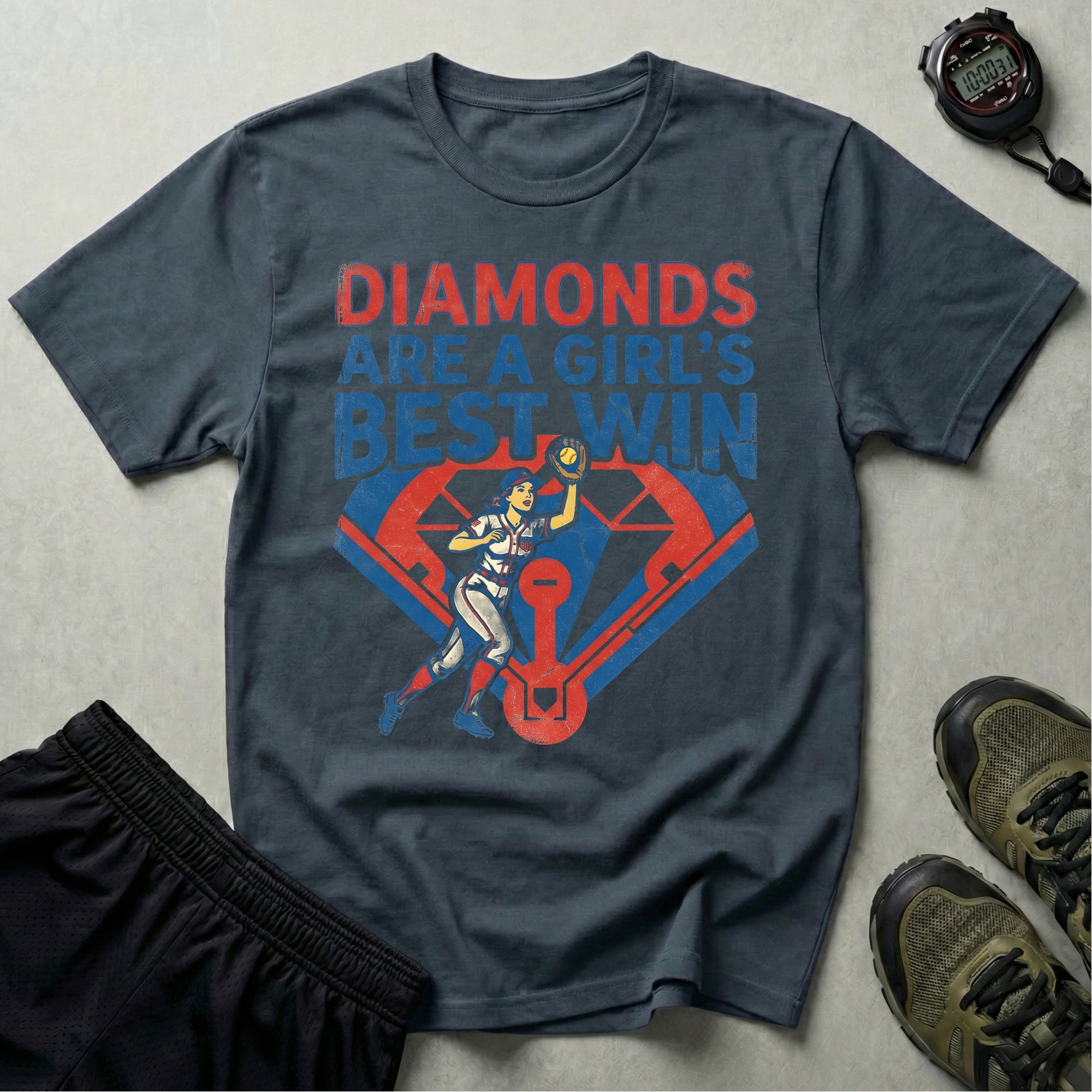 Softball Diamonds Girls Are Best Win Gym T-Shirt