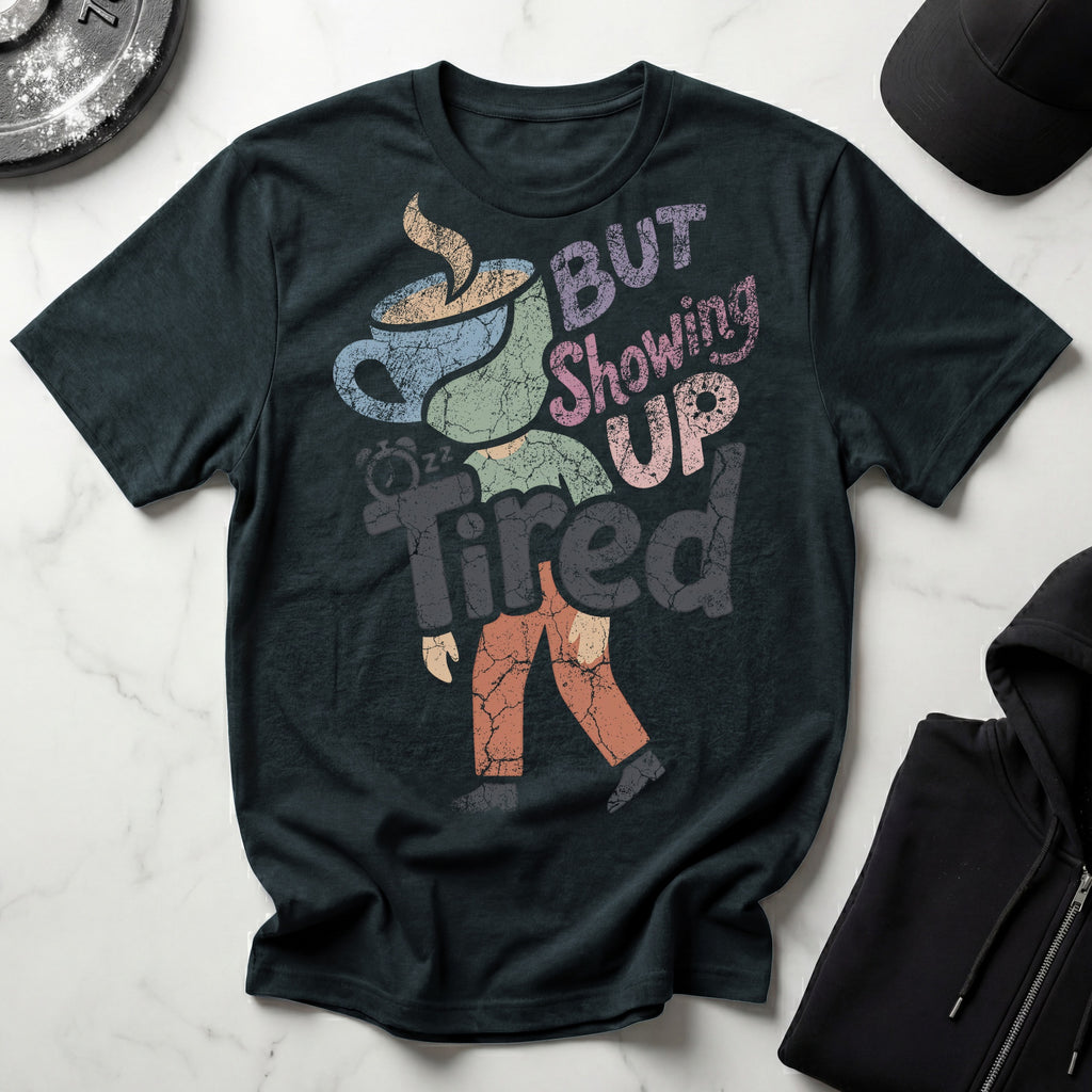 Tired But Showing Up Retro Gym T-Shirt