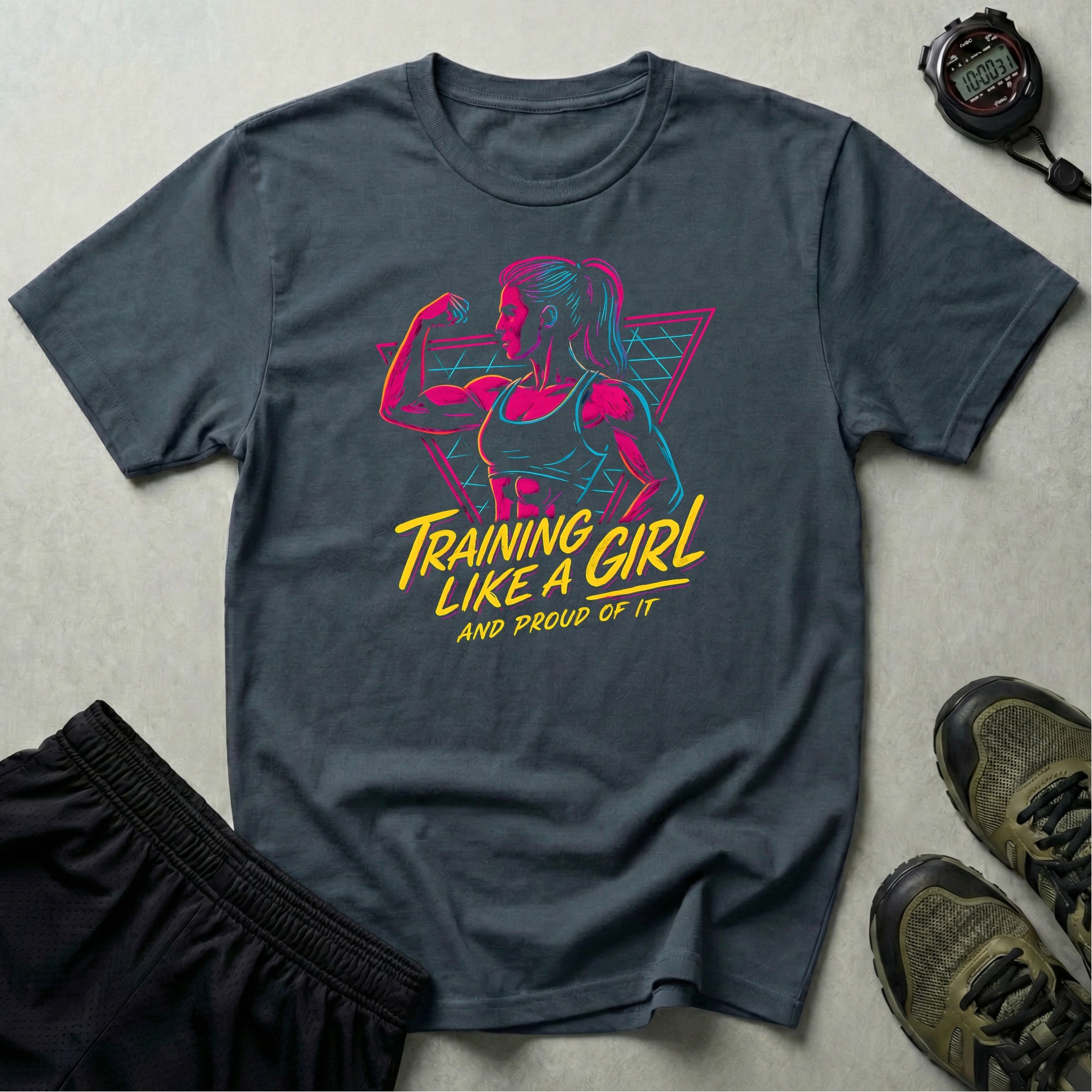 Neon Female Bodybuilder T-Shirt