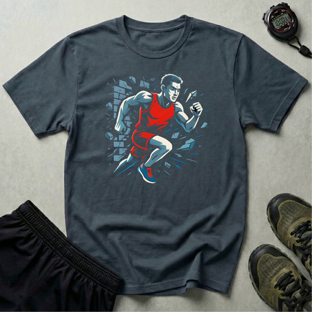 Runner Breaks Through Wall T-Shirt