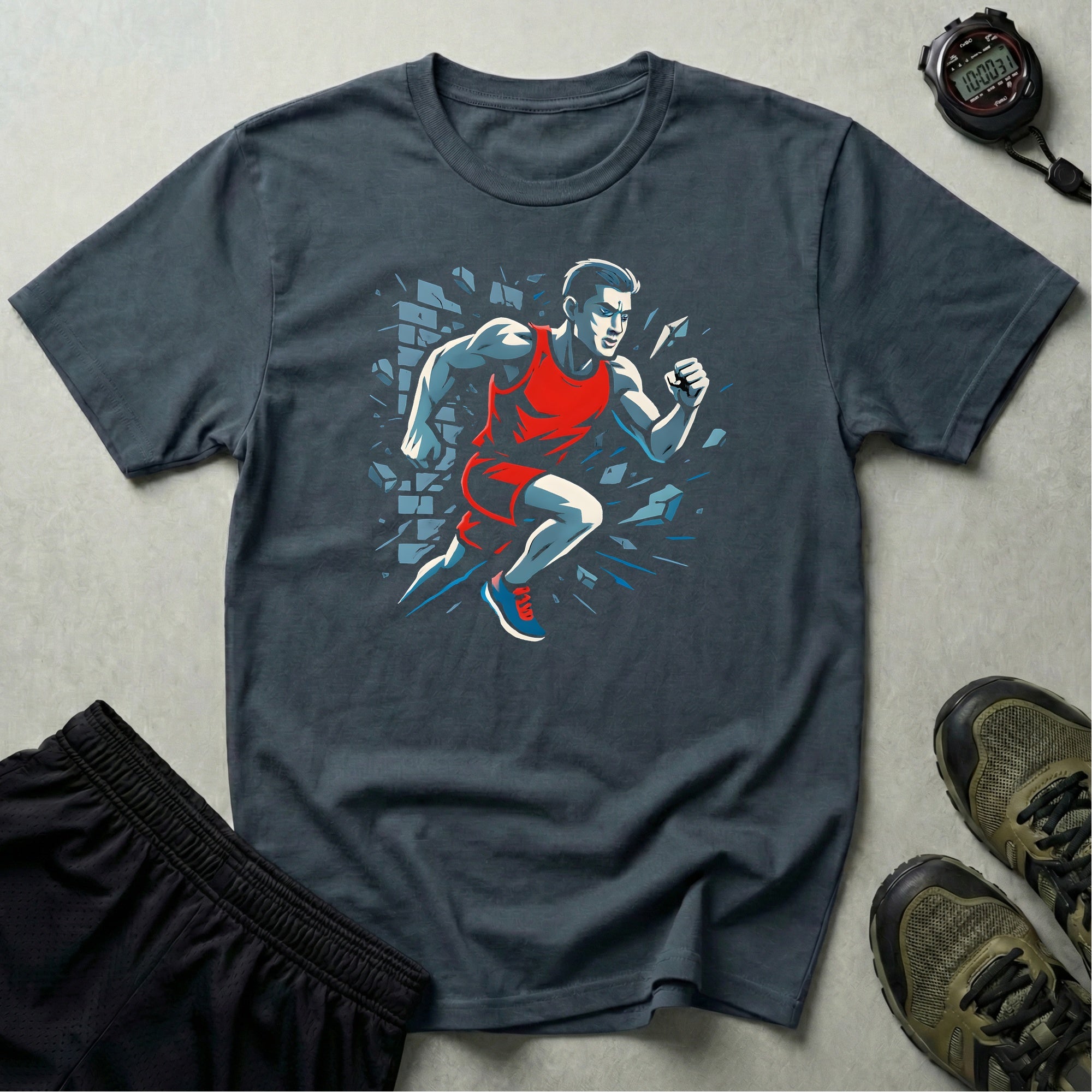 Runner Breaks Through Wall T-Shirt