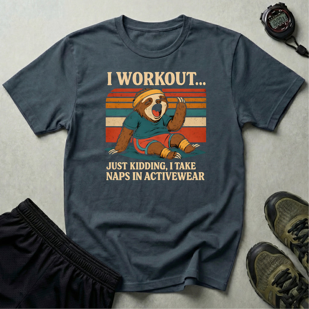 Napping Bear in Activewear T-Shirt