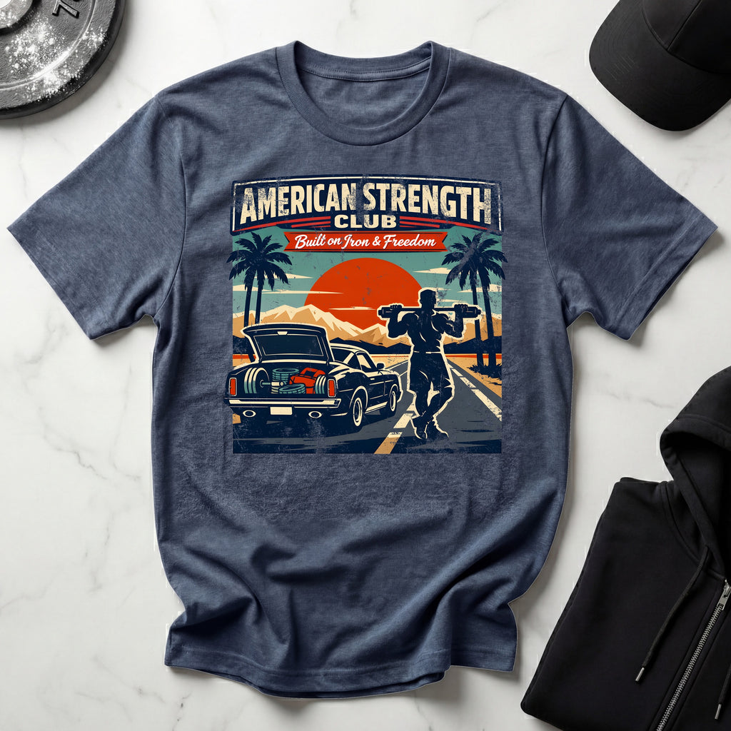 Amercan Strength Club Train Hard Gymwear T-Shirt