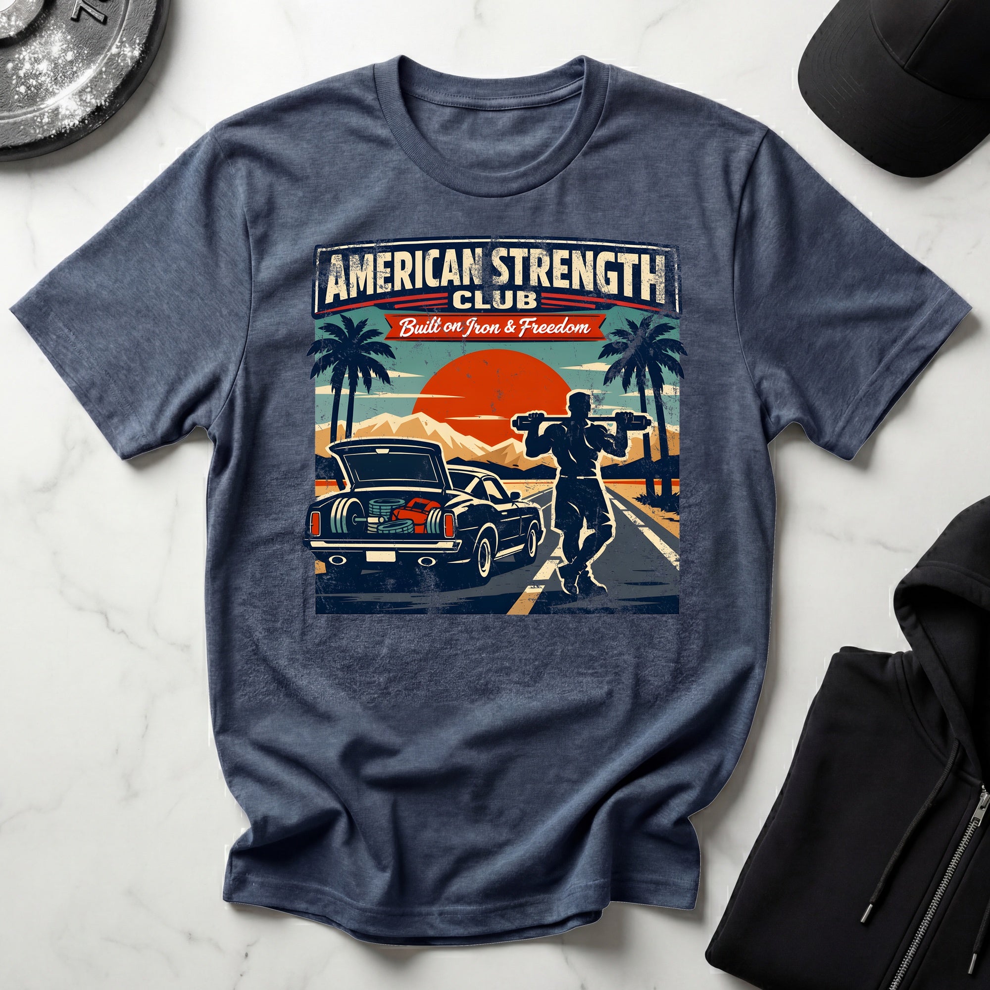 Amercan Strength Club Train Hard Gymwear T-Shirt