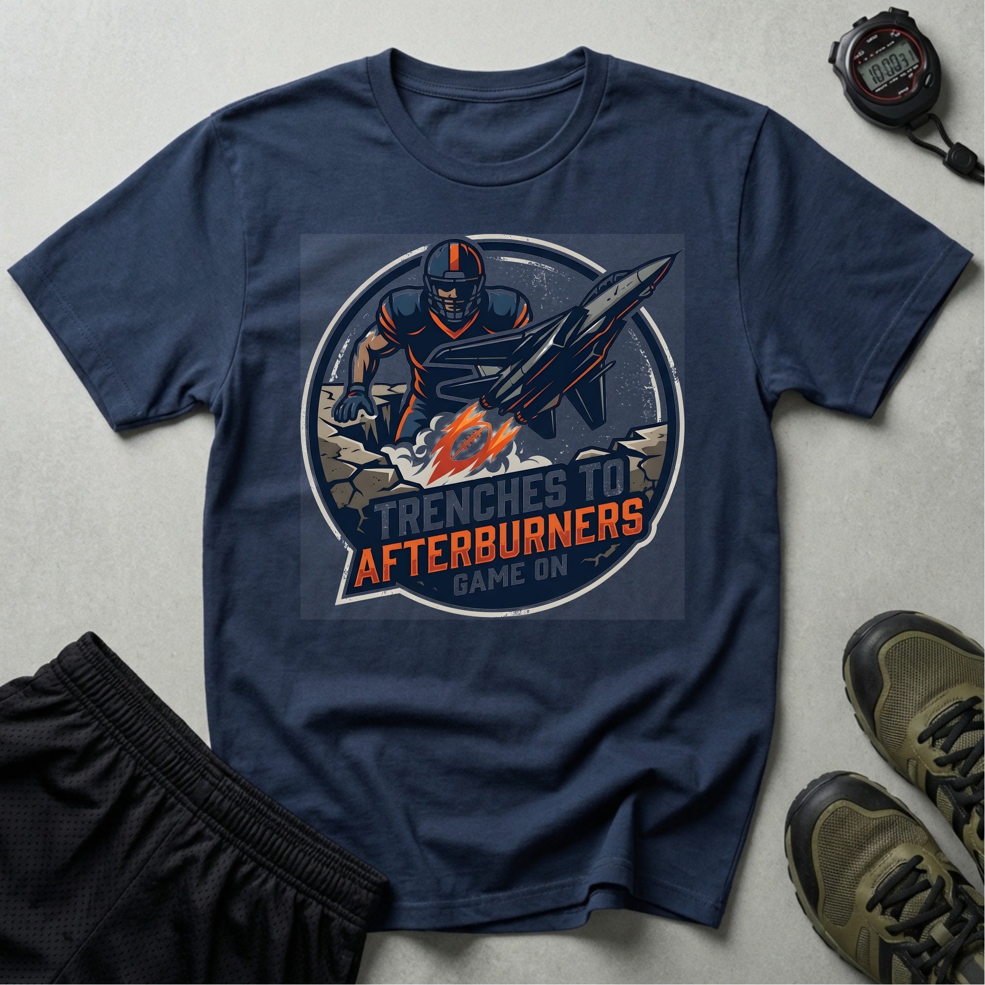 Gridiron Trenches To Afterburners Gym T-Shirt
