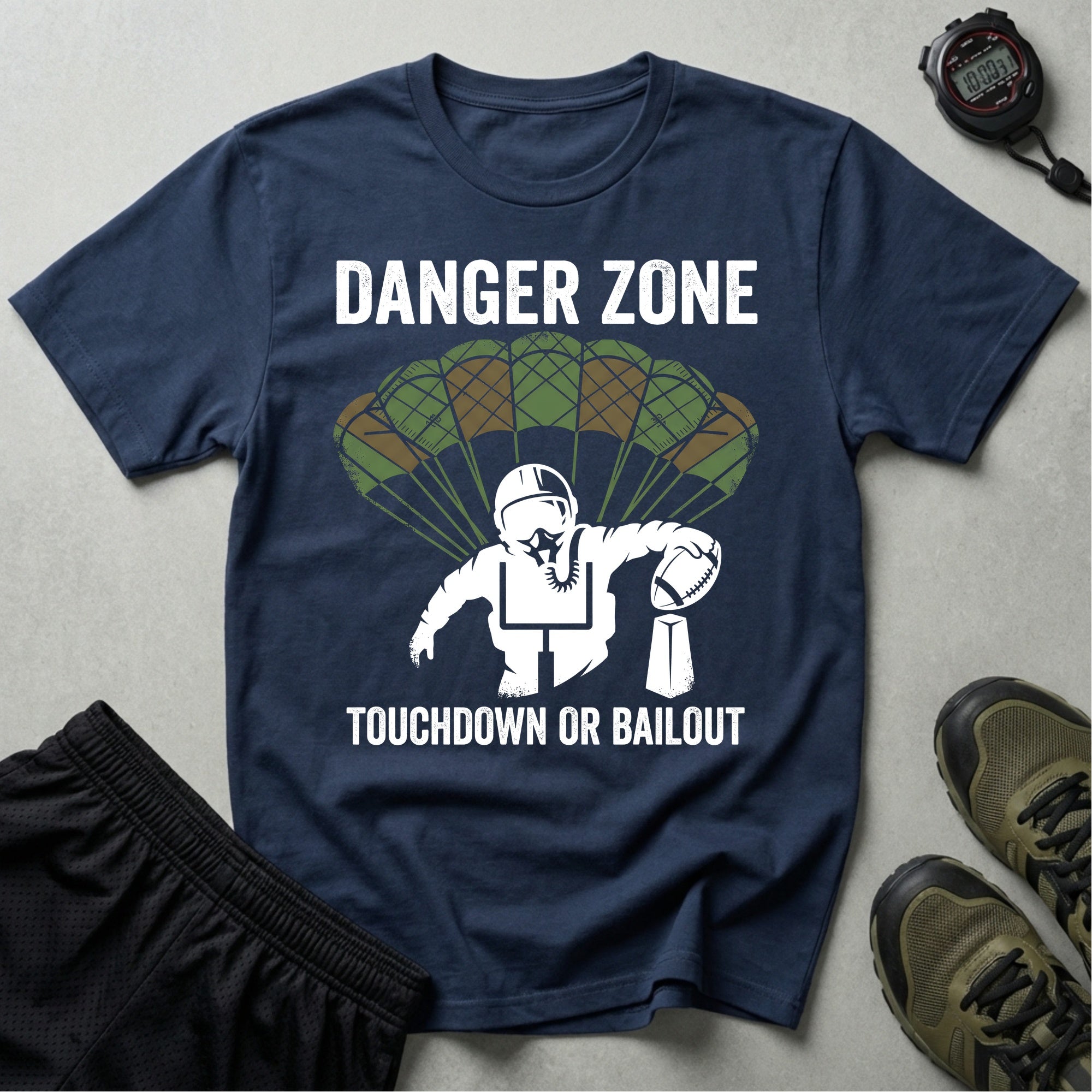 Gridiron Danger Zone Touchdown or Bail Gym T-Shirt