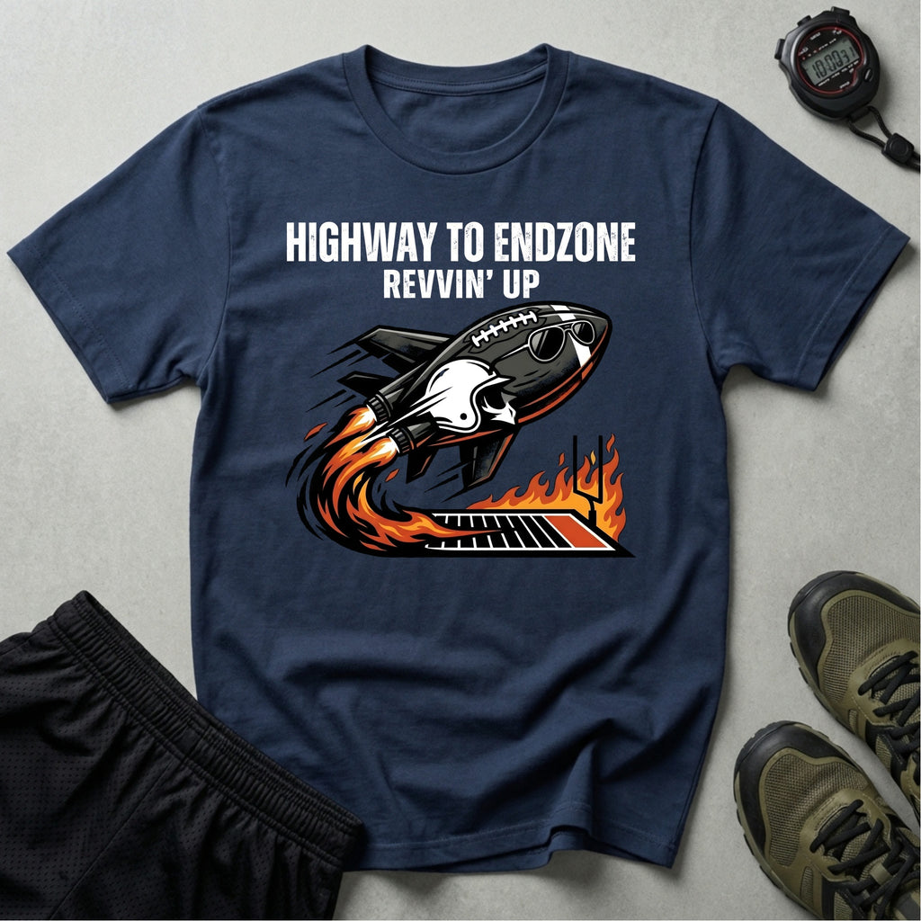 Gridiron Highway To Endzone Revvin Up Gym T-Shirt