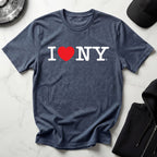I Love NY Gym Linear Classic White Designer Gymwear T-Shirt