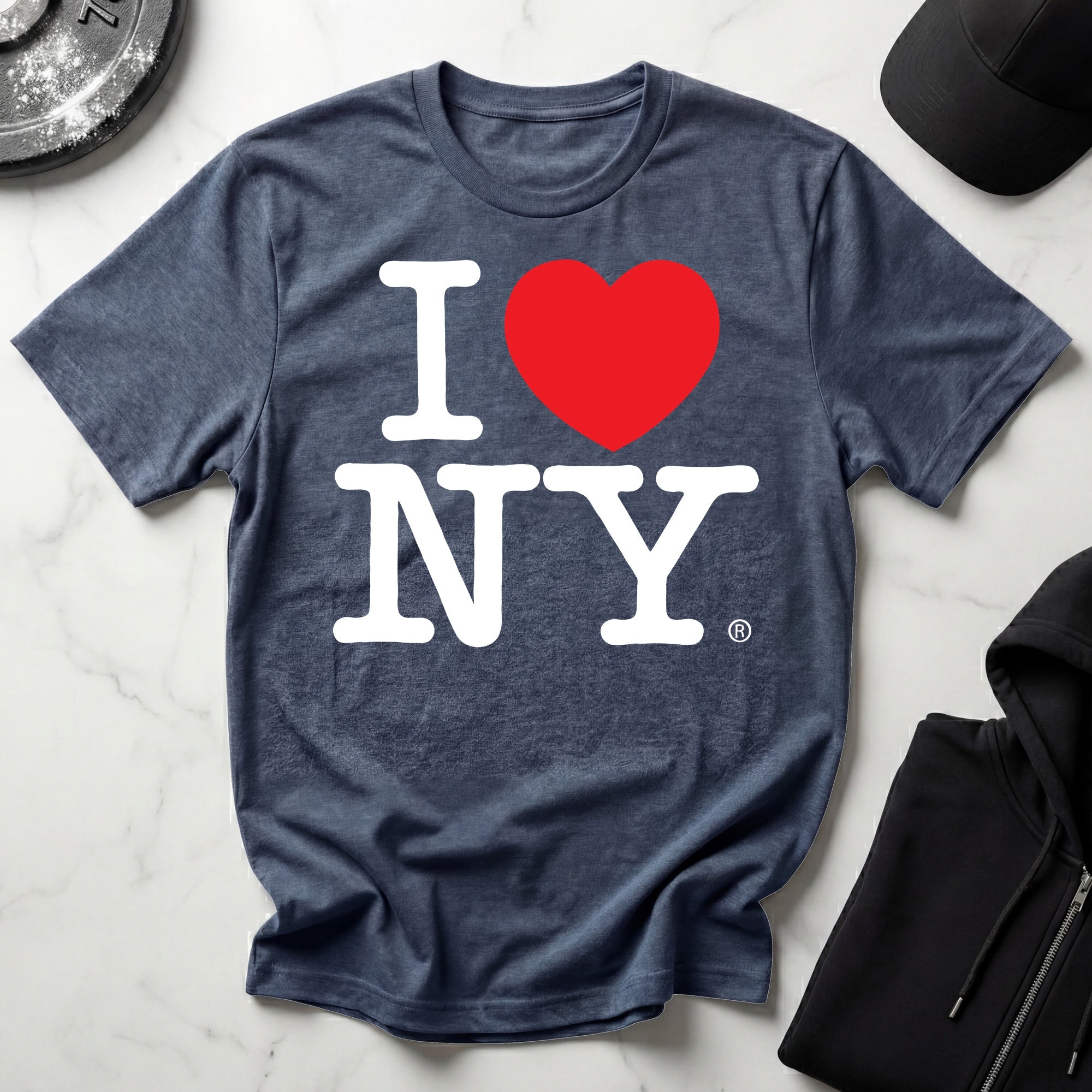 I Love NY Classic White Designer Gymwear T-Shirt