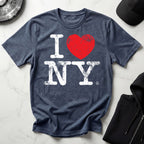 I Love NY Grunge White Designer Gymwear T-Shirt