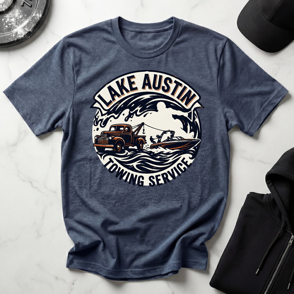 Lake Austin Towing Wakeboard Designer Gym T-Shirt