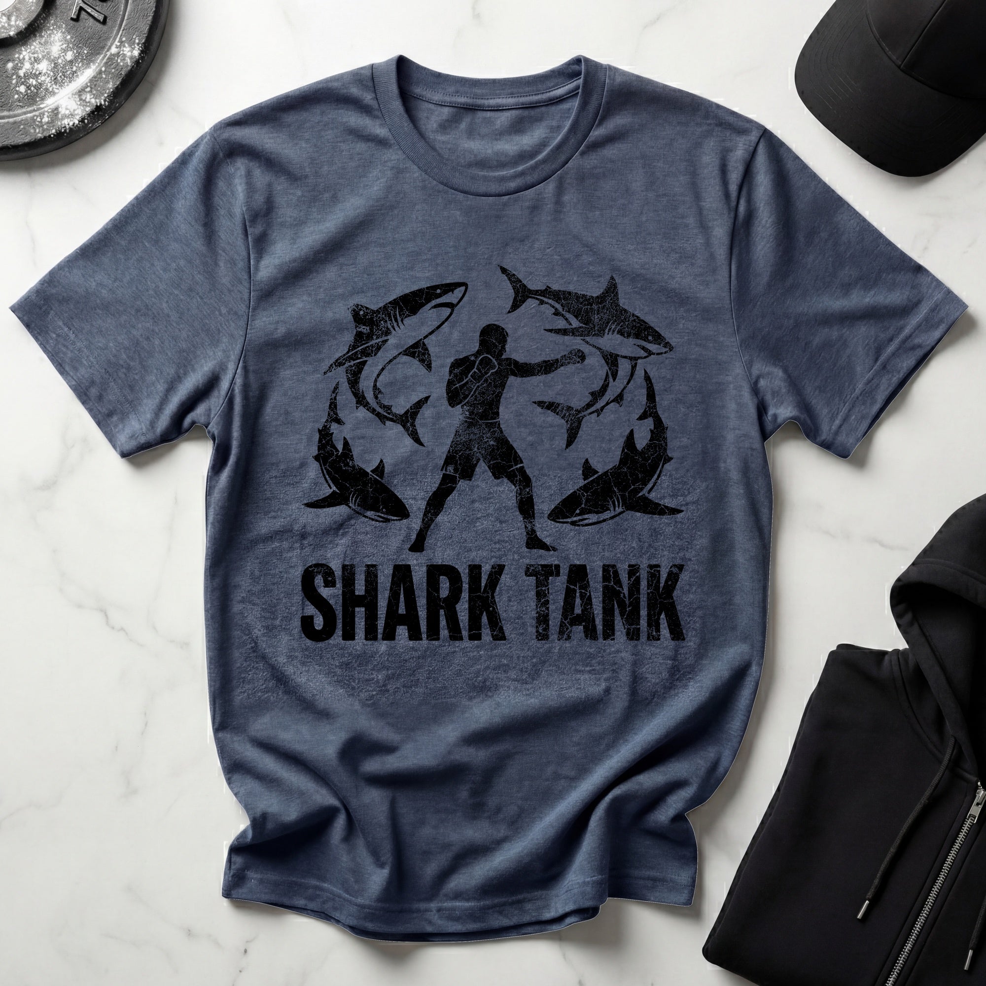 MMA Shark Tank Training Grunge black Gym T-Shirt
