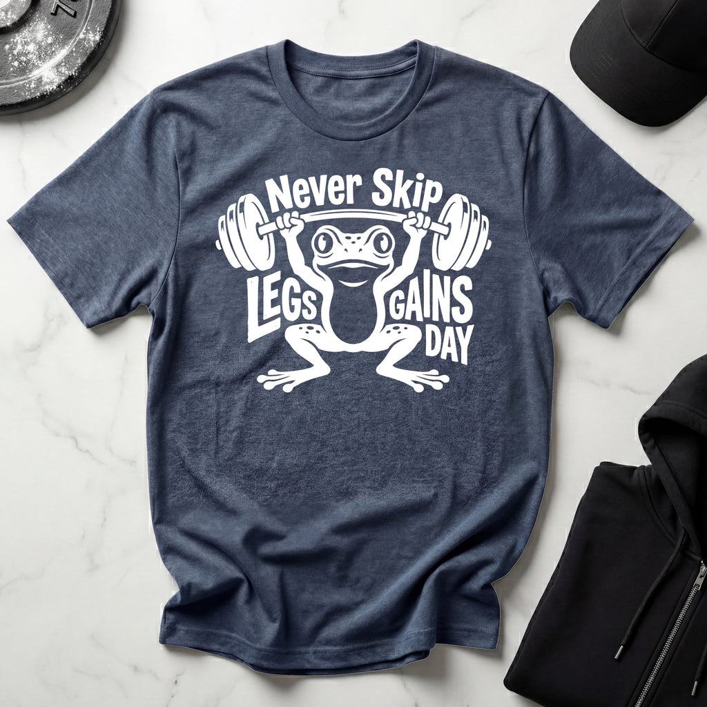 Never Skip Leg Day white Gym T-Shirt