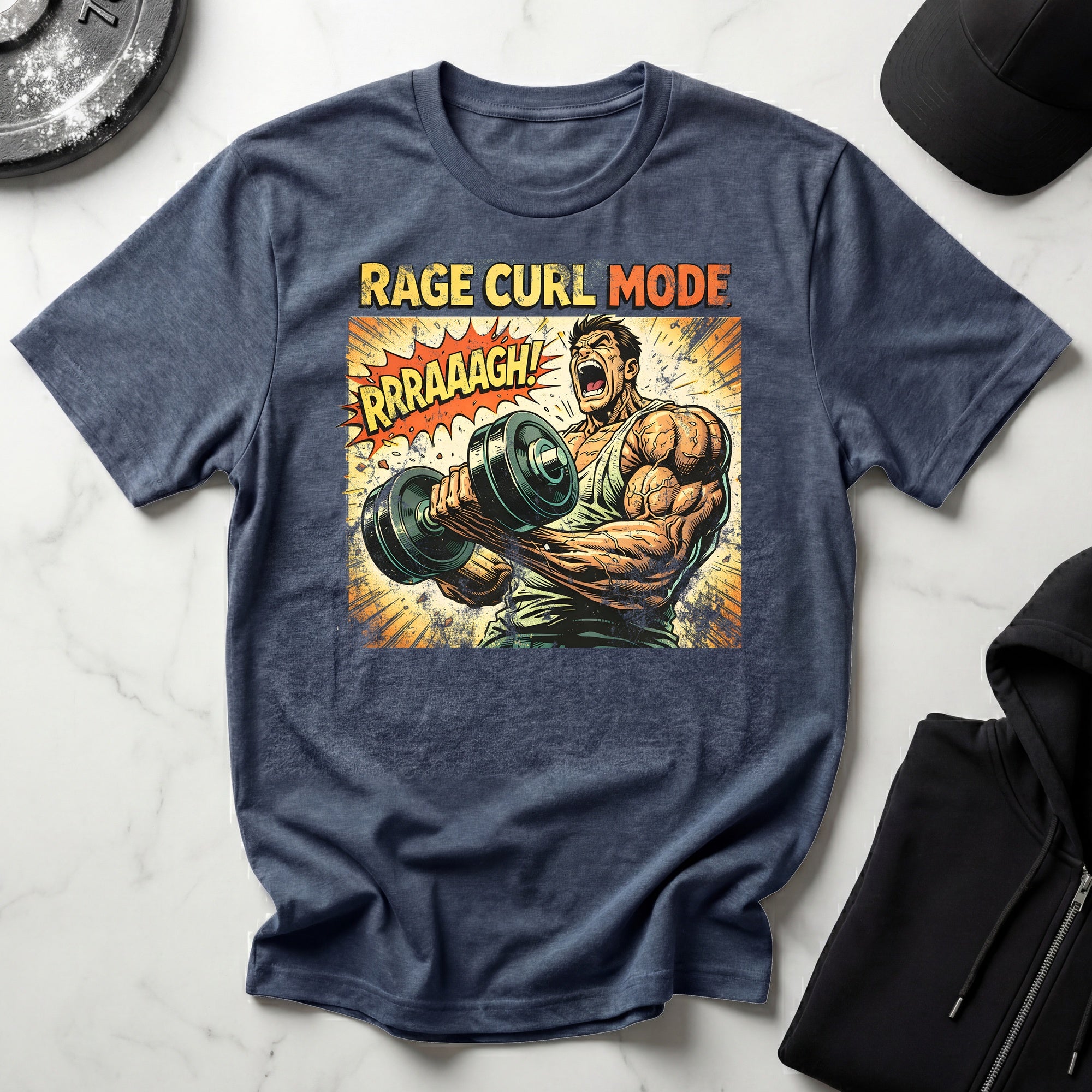 Retro Comic Rage Curl Gymwear T-Shirt