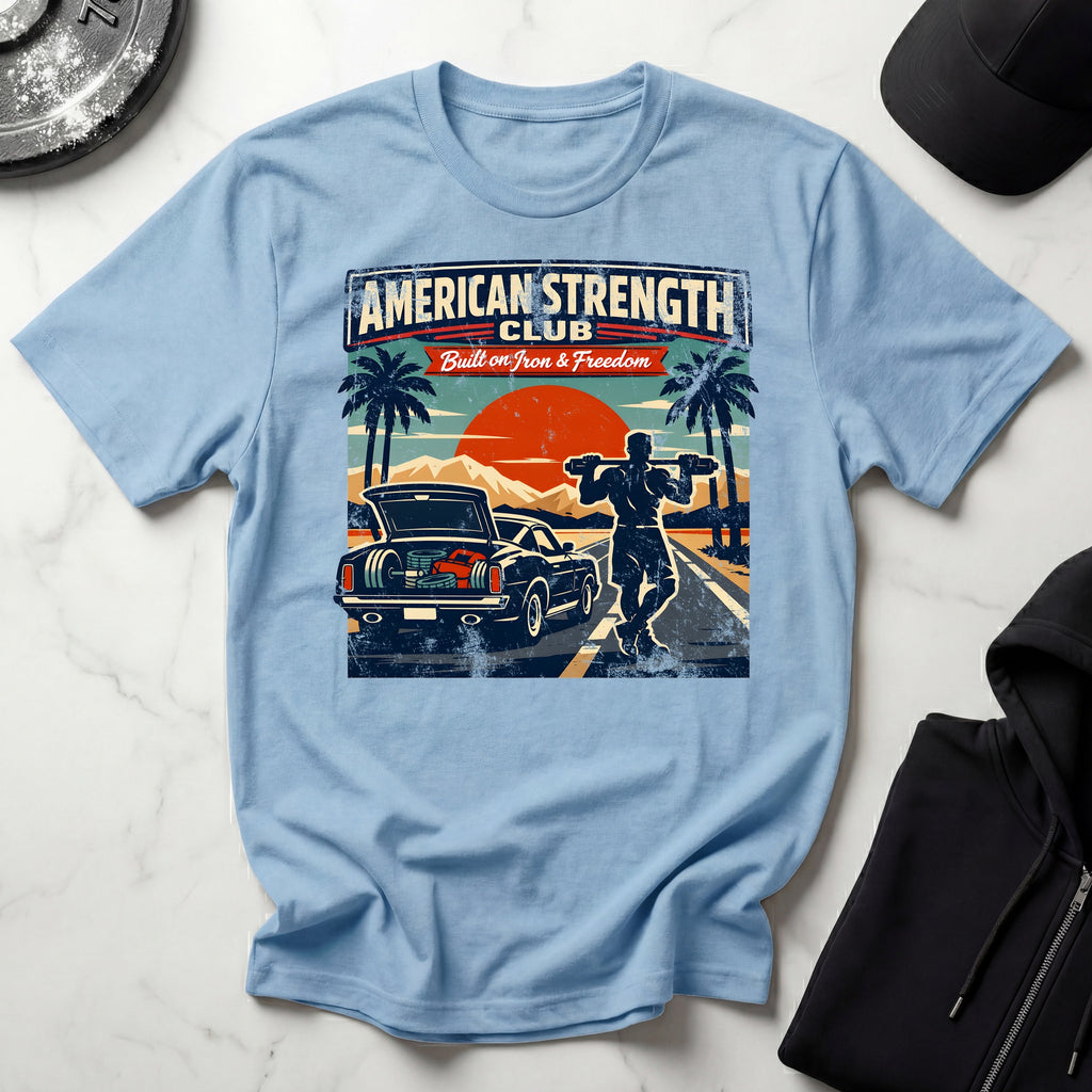 Amercan Strength Club Train Hard Gymwear T-Shirt