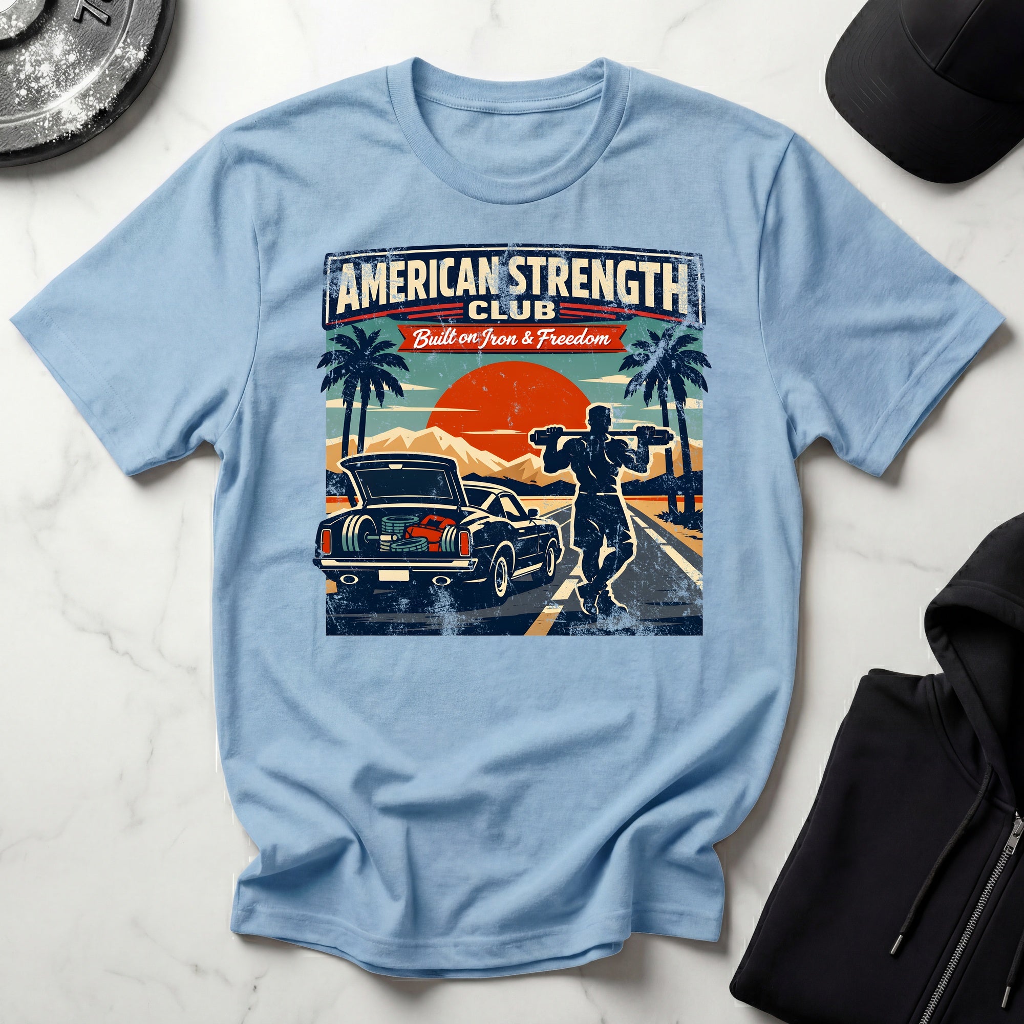 Amercan Strength Club Train Hard Gymwear T-Shirt