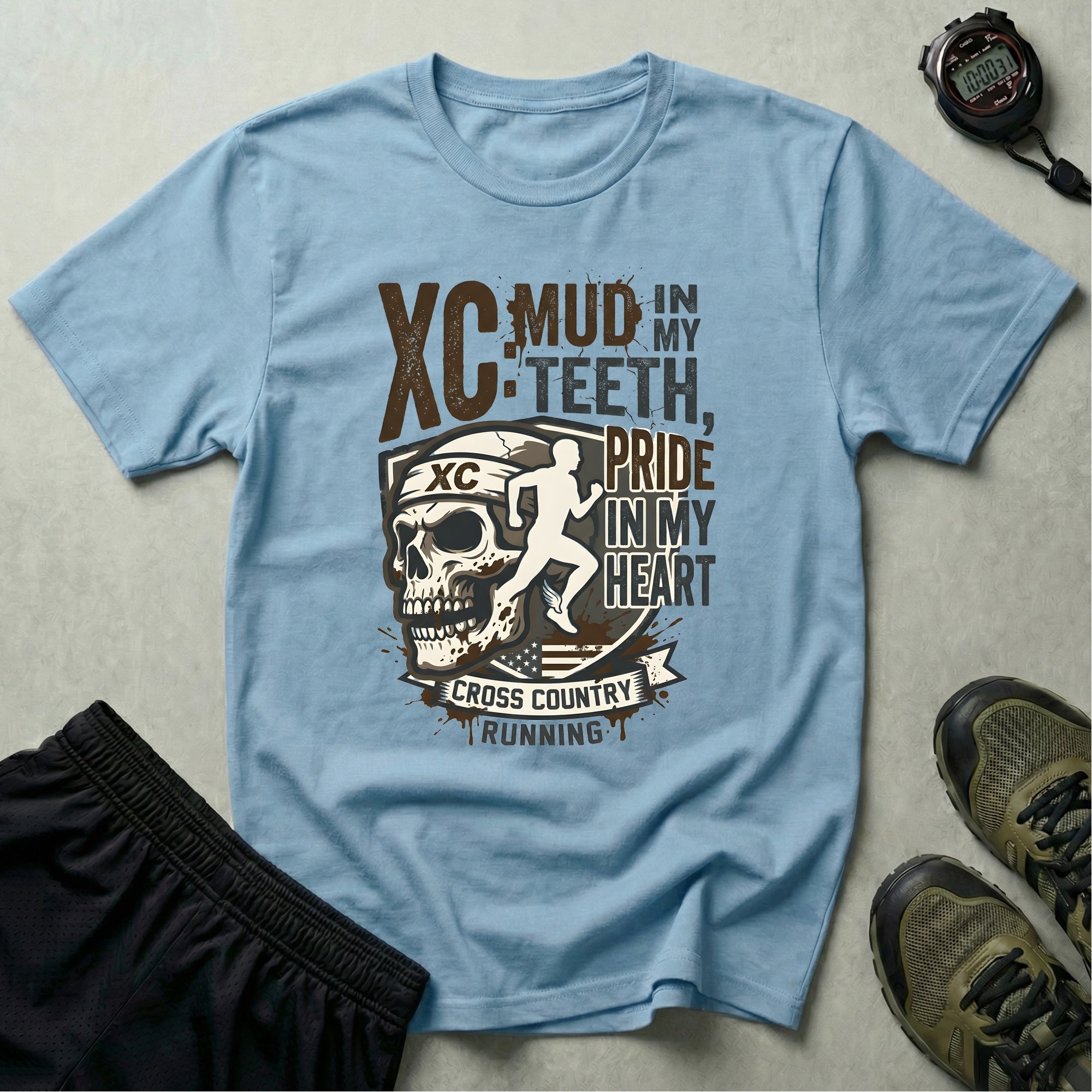 Cross Country Mud In My Teeth Graphic Gym T-Shirt