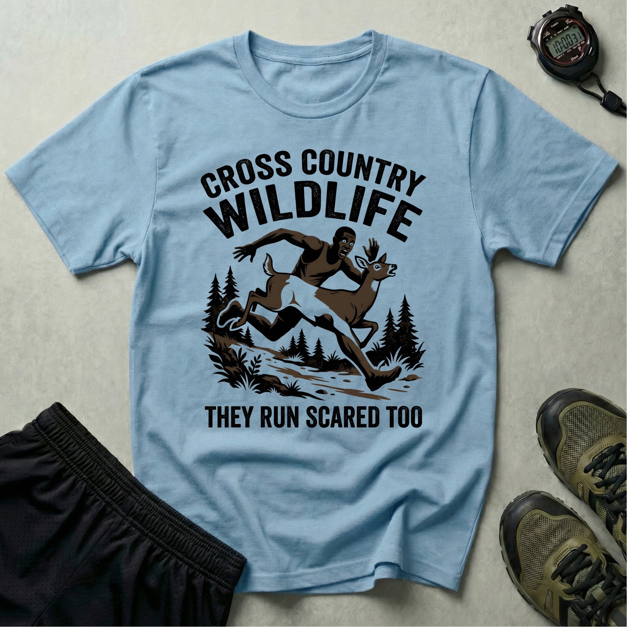 Cross Country Wildlife Run Scared Too T-Shirt