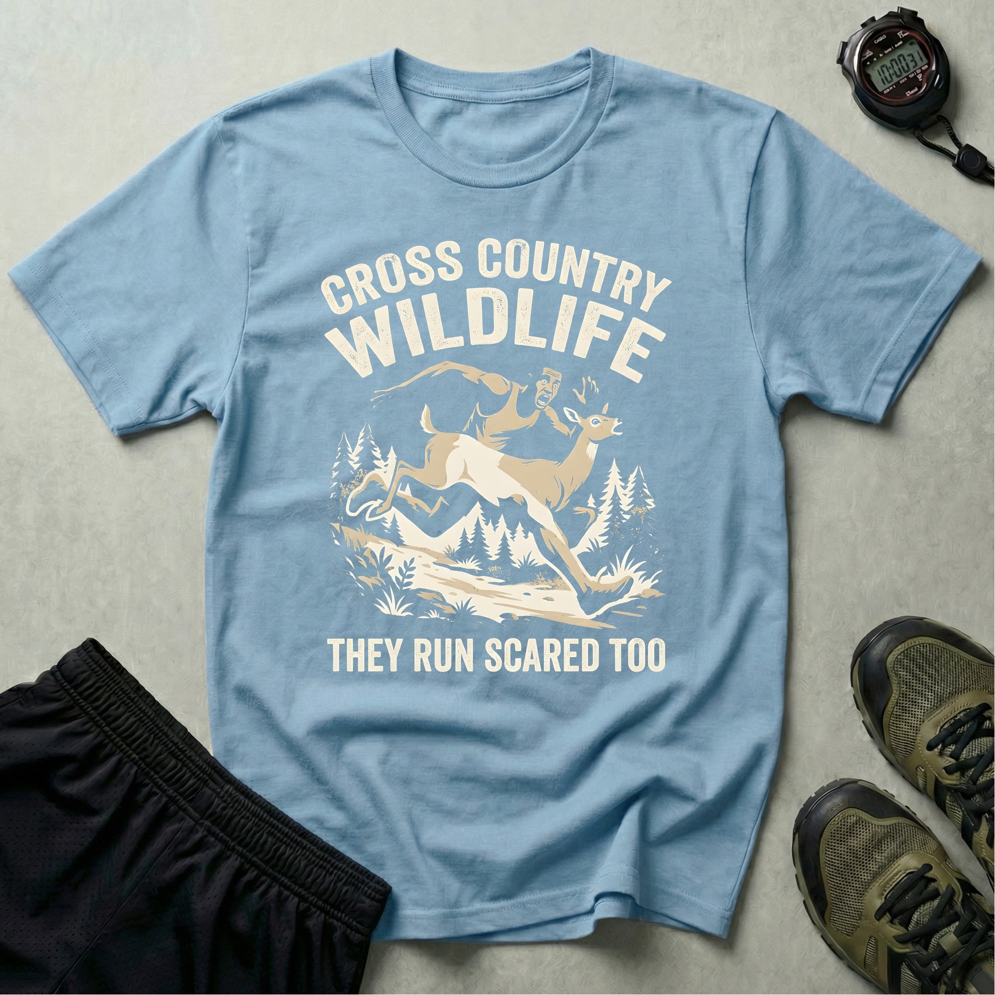 Cross Country Wildlife Run Scared Too Dark T-Shirt