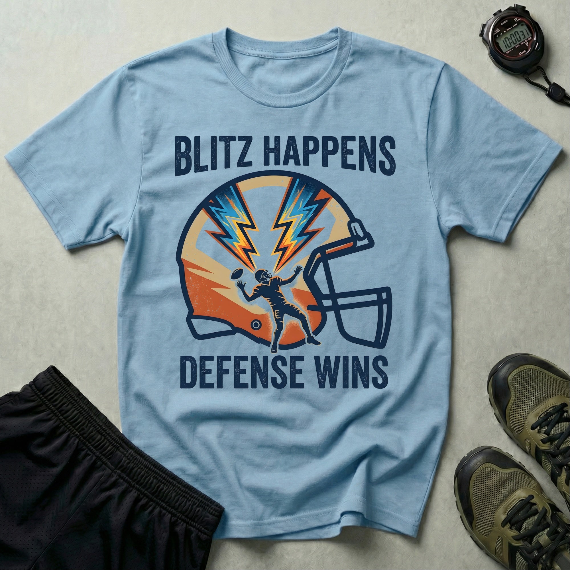 Gridiron Blitz Happens Defence Wins Gym T-Shirt