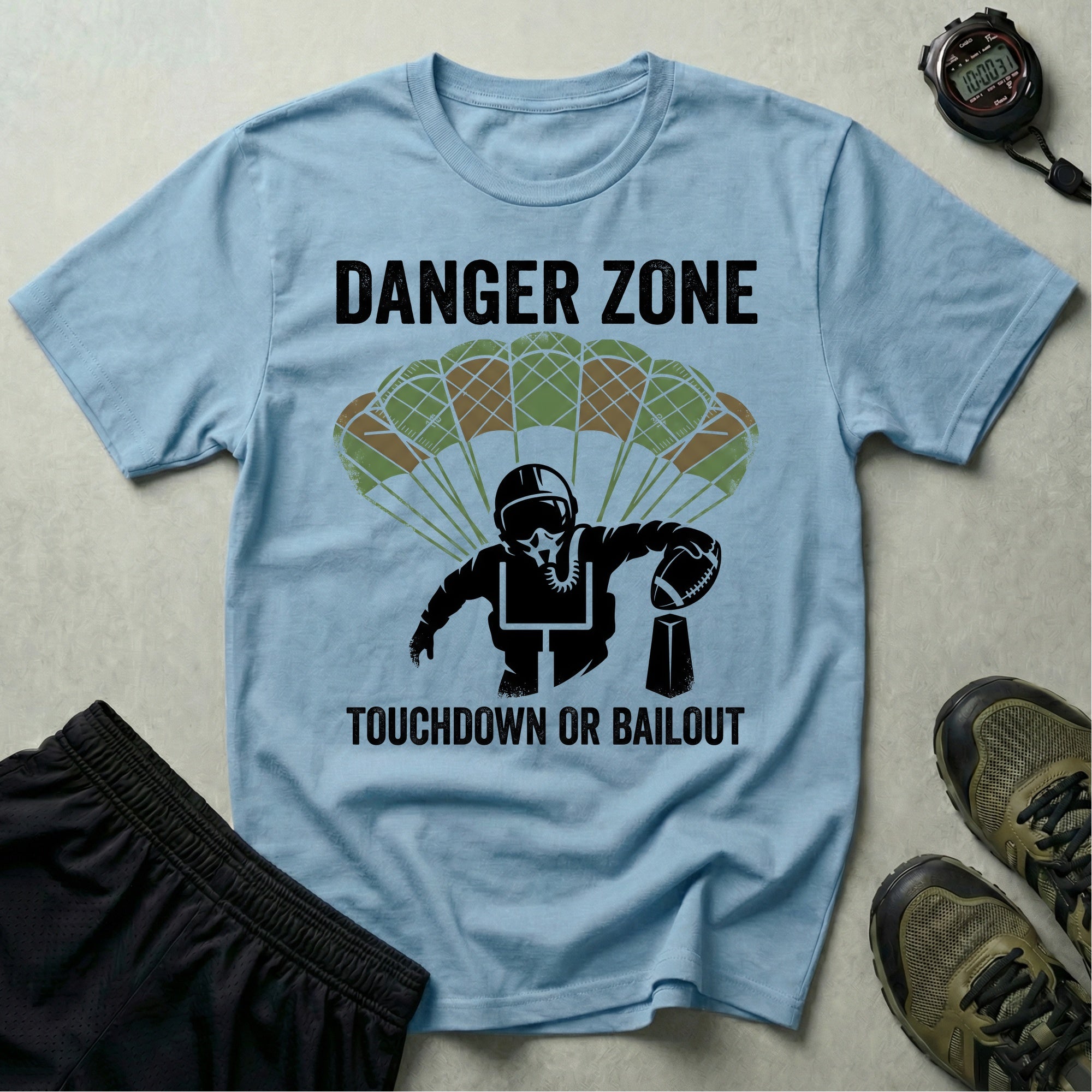 Gridiron Danger Zone Touchdown or Bail Out Gym T-Shirt