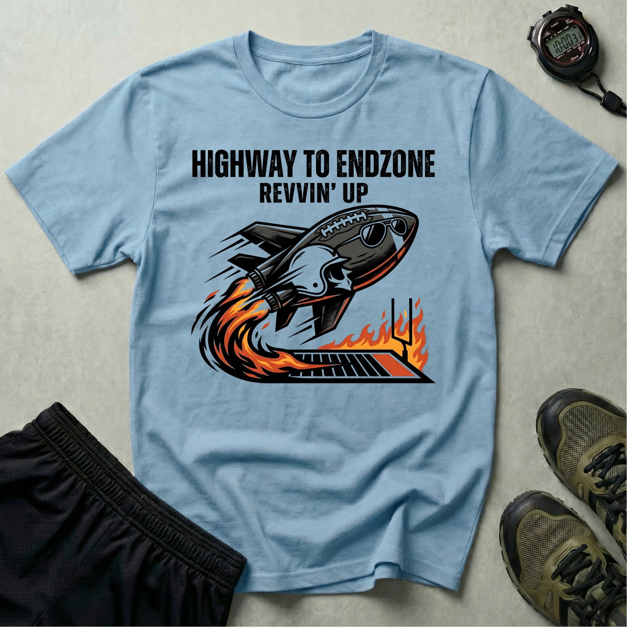 Gridiron Highway To Endzone Rev Up Gym T-Shirt