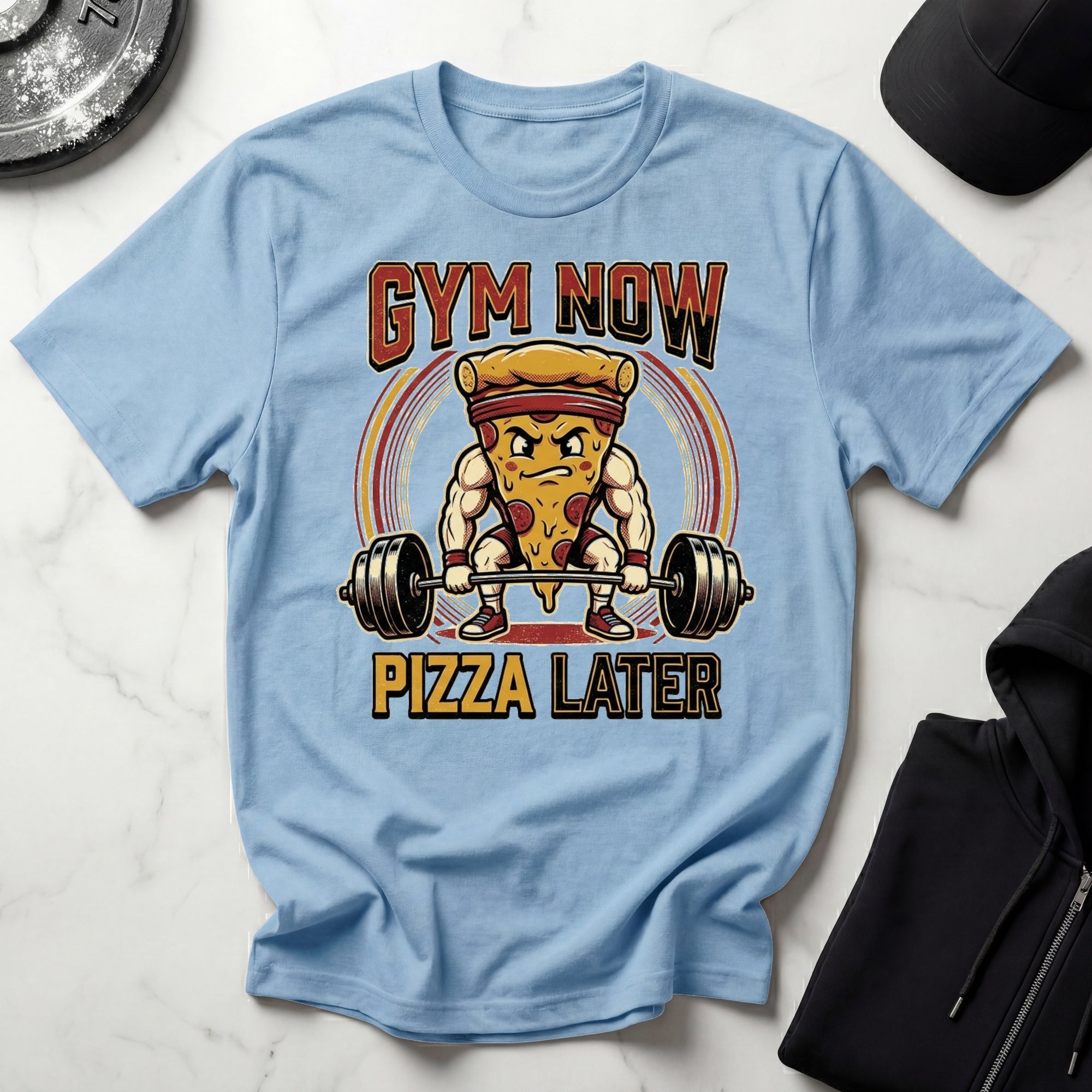 Gym Now Pizza Later Gym T-Shirt