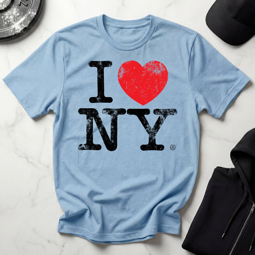 I Love NY Grunge Black Designer Gymwear T-Shirt