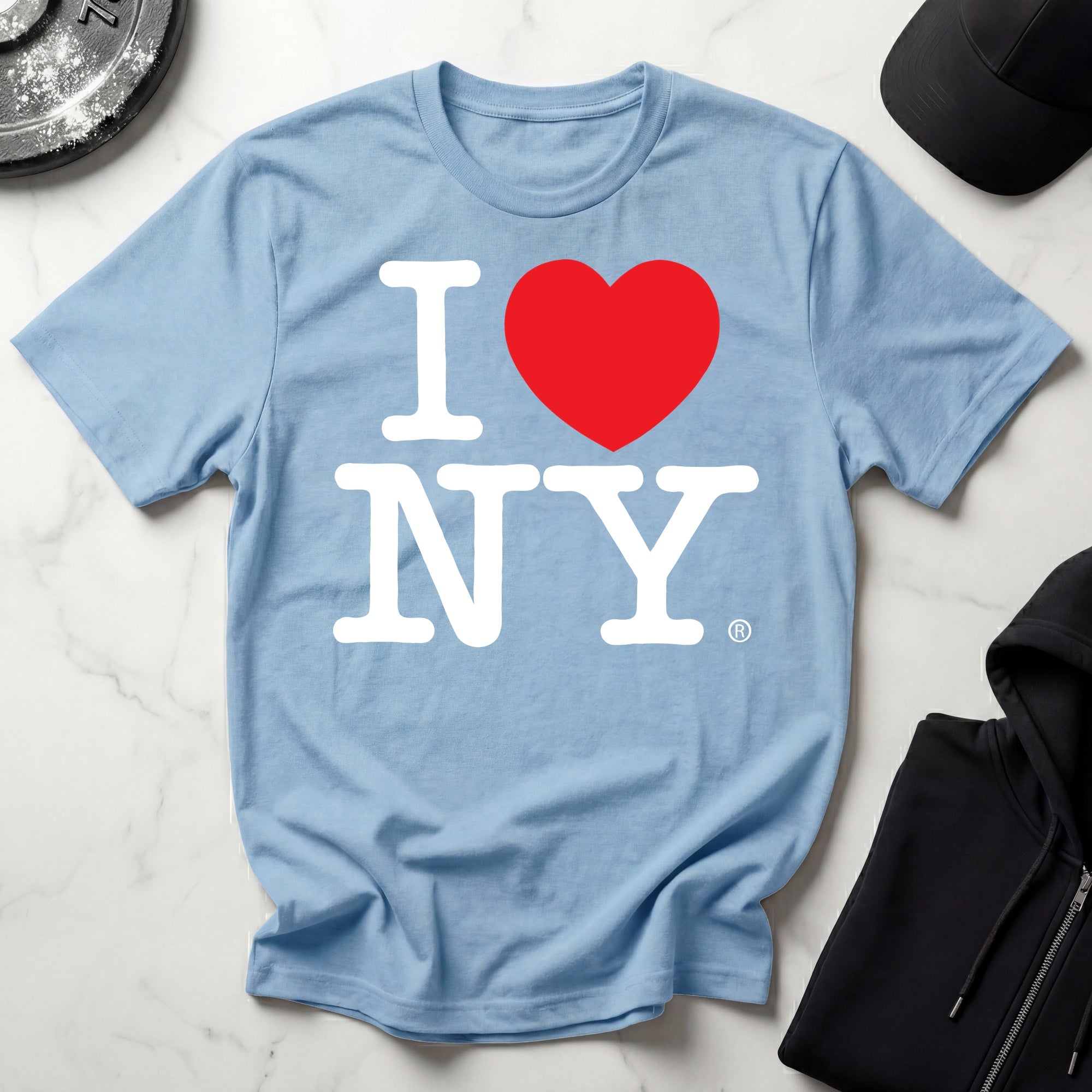 I Love NY Classic White Designer Gymwear T-Shirt
