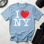 I Love NY Grunge White Designer Gymwear T-Shirt