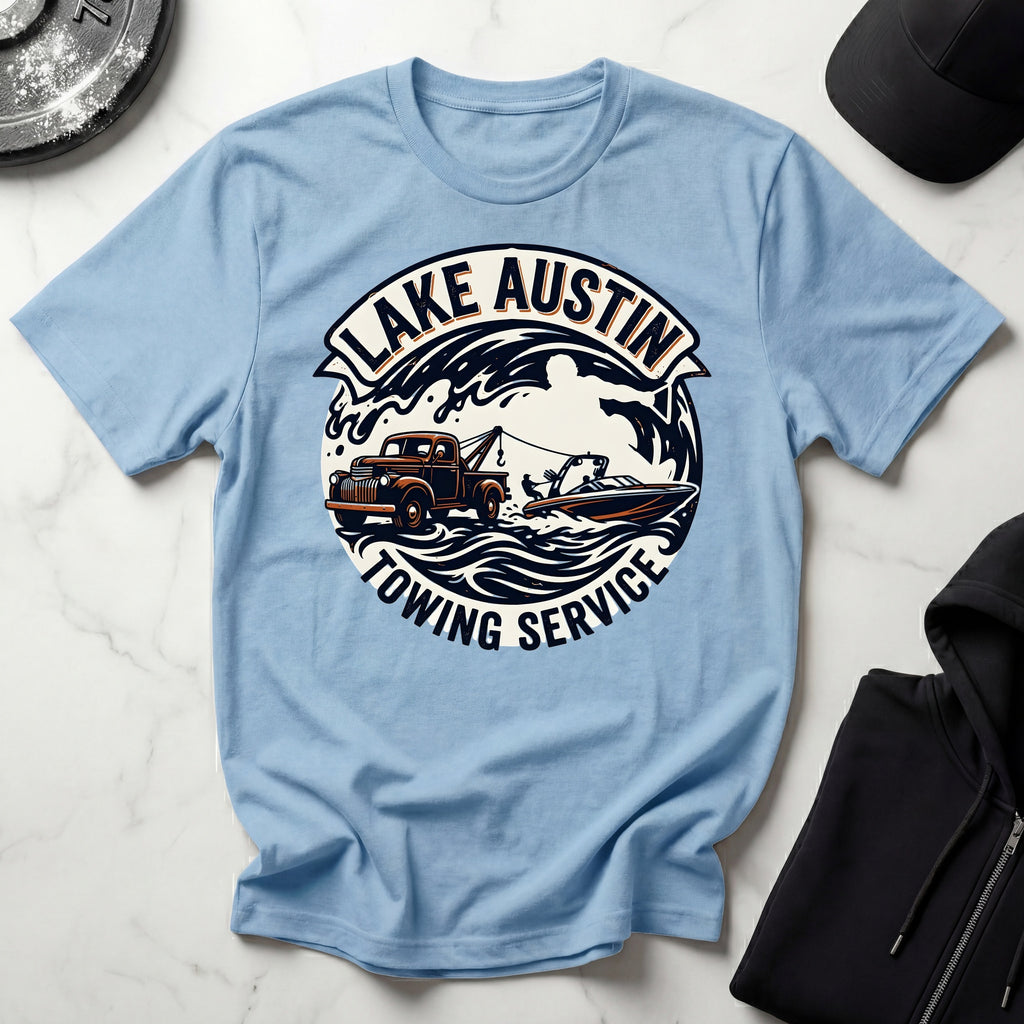 Lake Austin Towing Wakeboard Designer Gym T-Shirt
