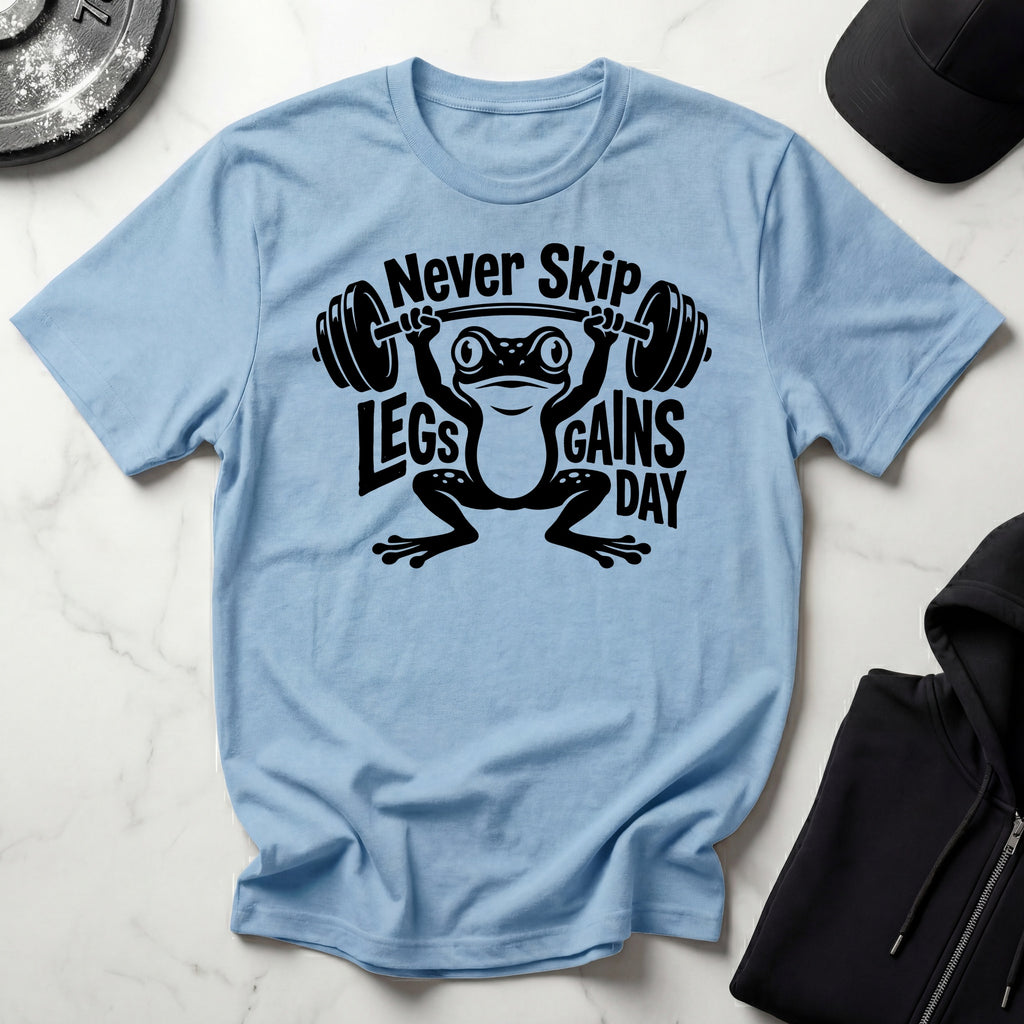 Never Skip Leg Day black Gym T-Shirt