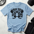 Never Skip Leg Day black Gym T-Shirt