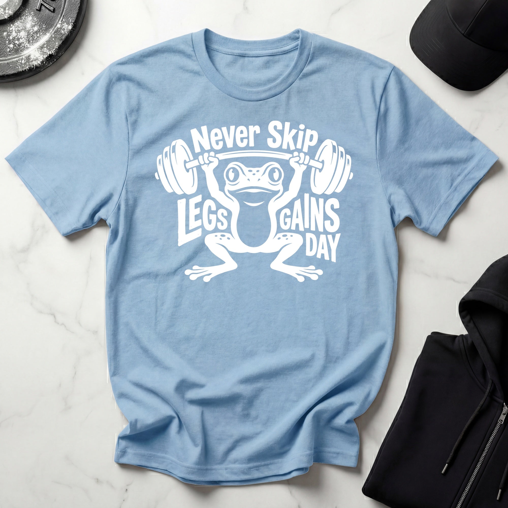 Never Skip Leg Day white Gym T-Shirt