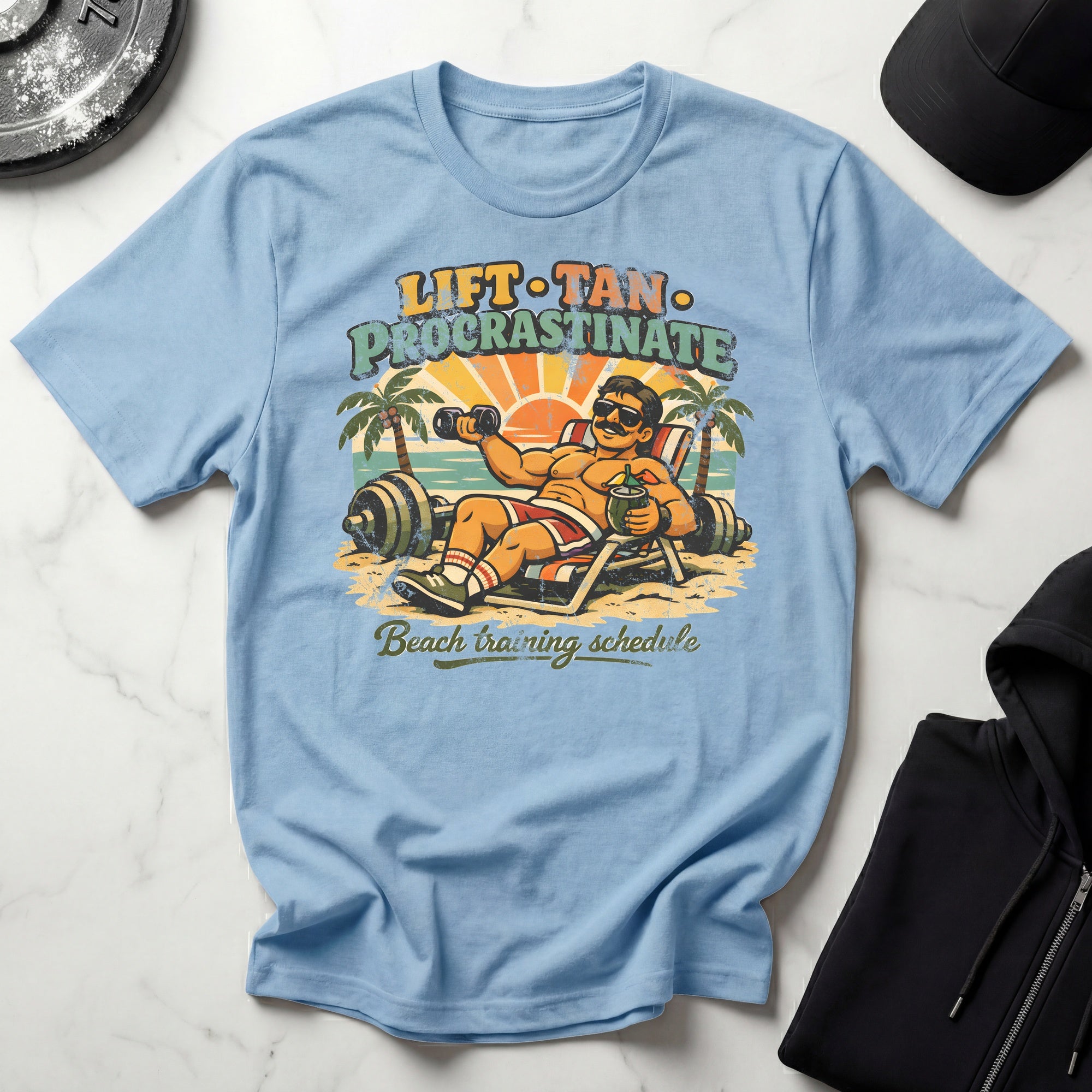 Retro Venice Beach Training Sequence Gym T-Shirt