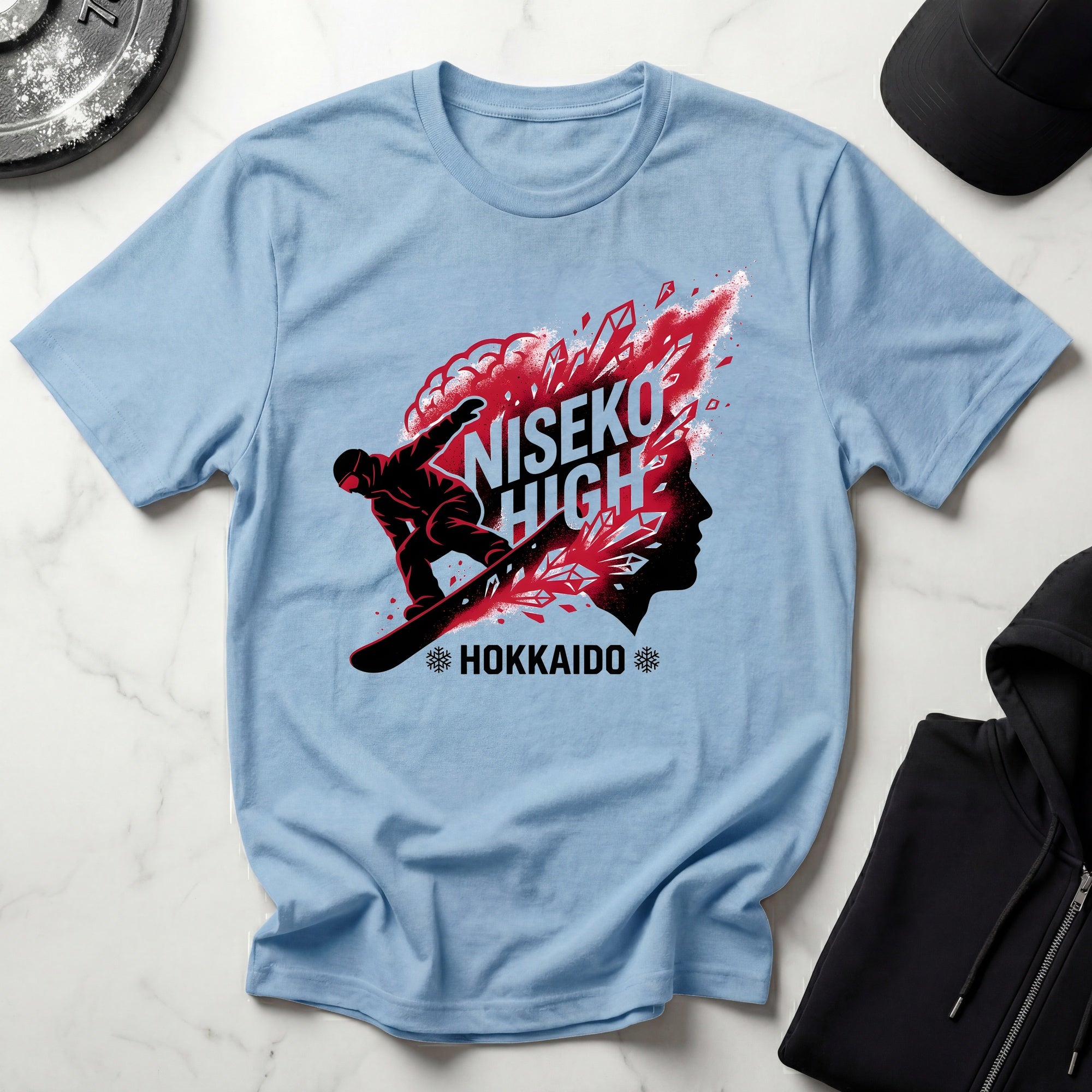Niseko Snowboarder Designer Gym T-Shirt