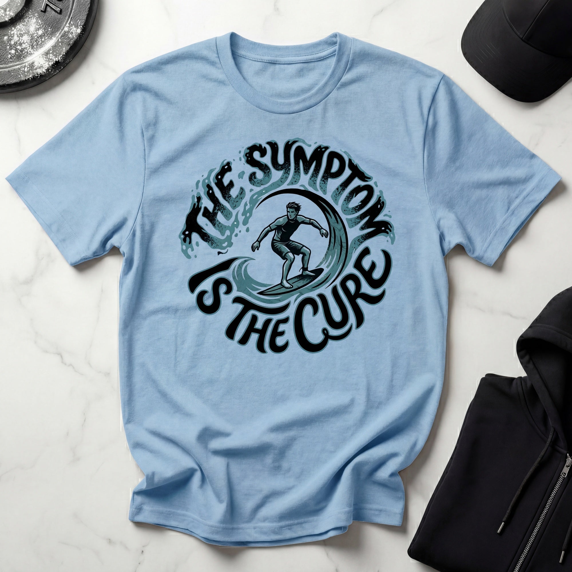 The Symptom Is The Cure Surf Addict Designer T-Shirt