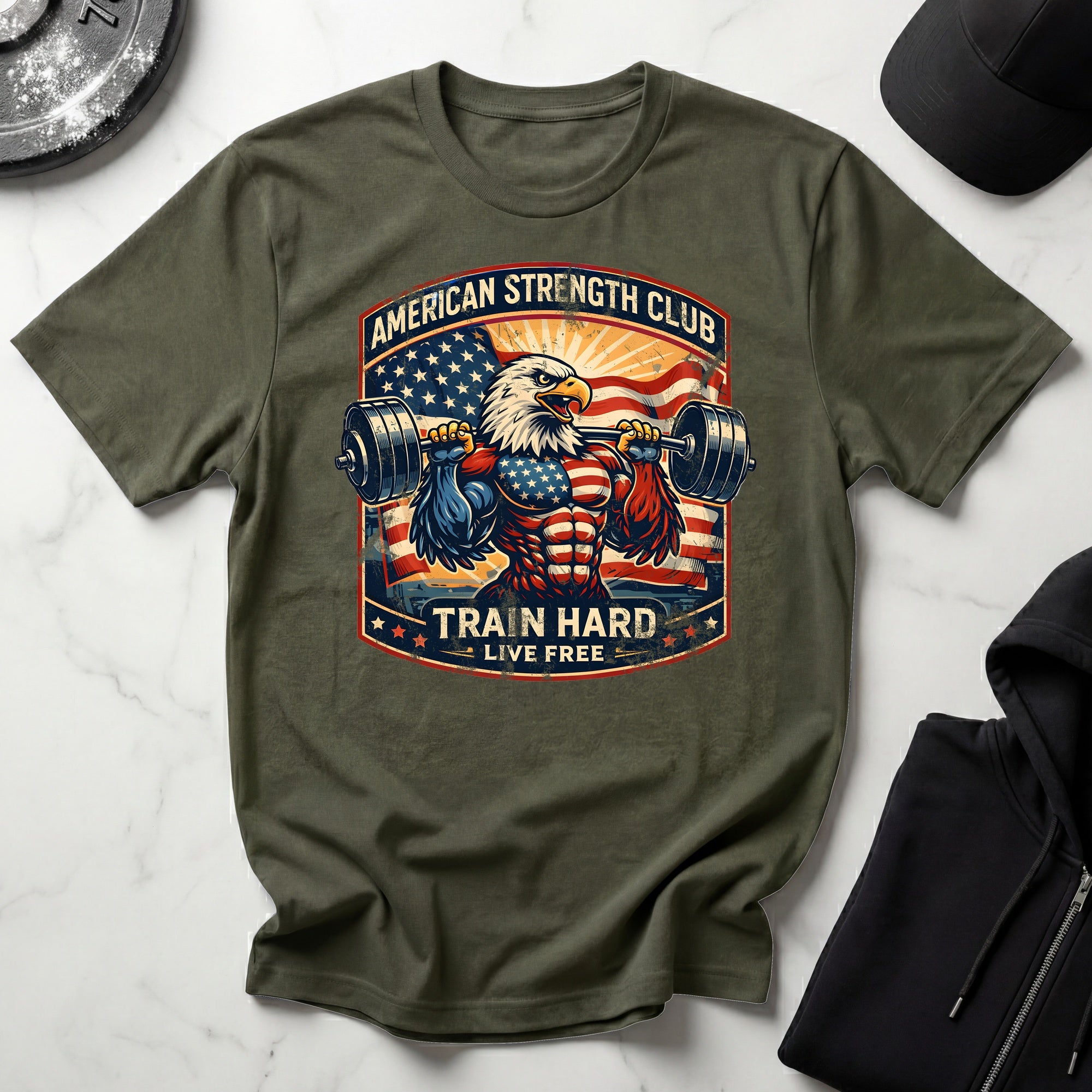 Amercan Strength Club Gymwear Stay Free T-Shirt
