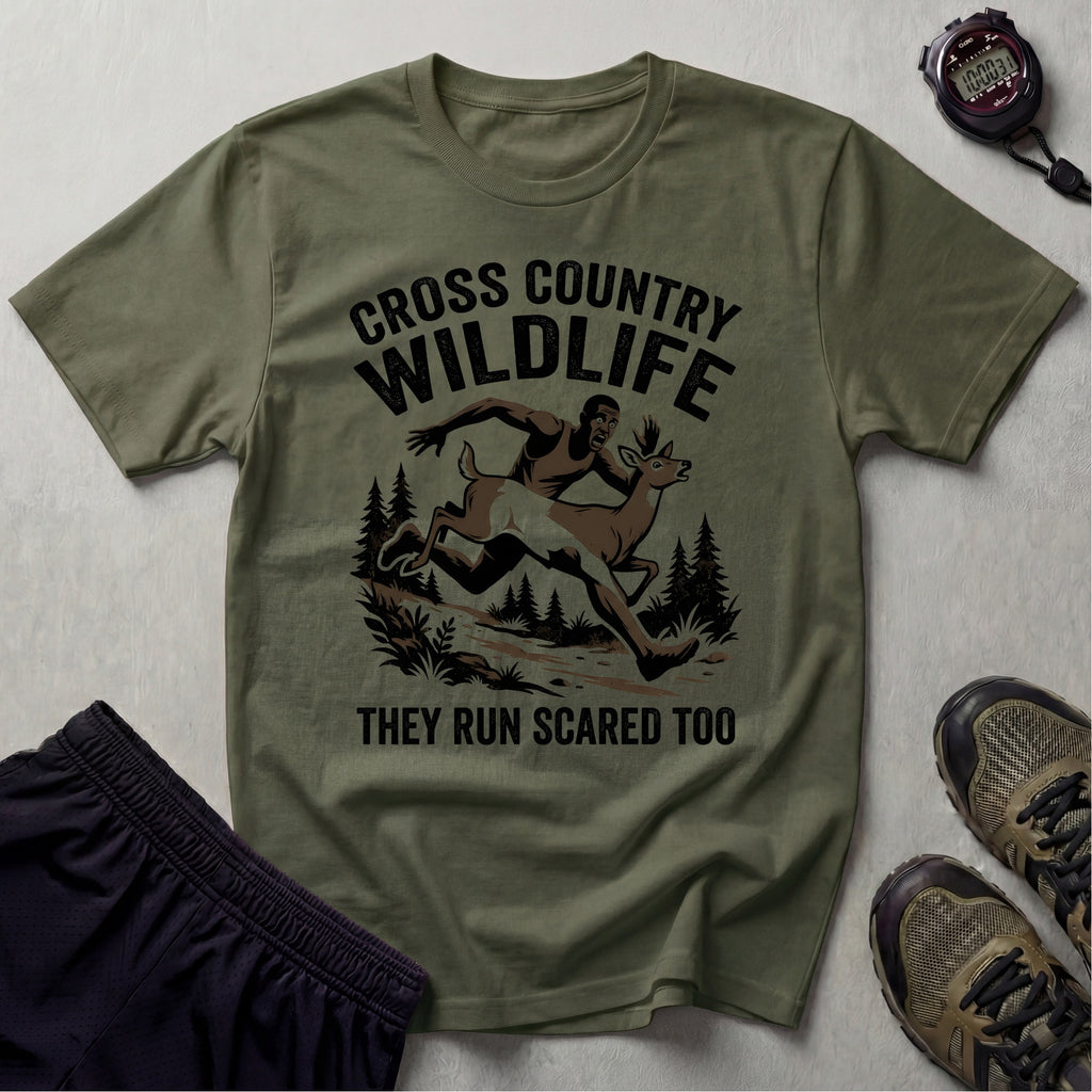 Cross Country Wildlife Run Scared Too T-Shirt