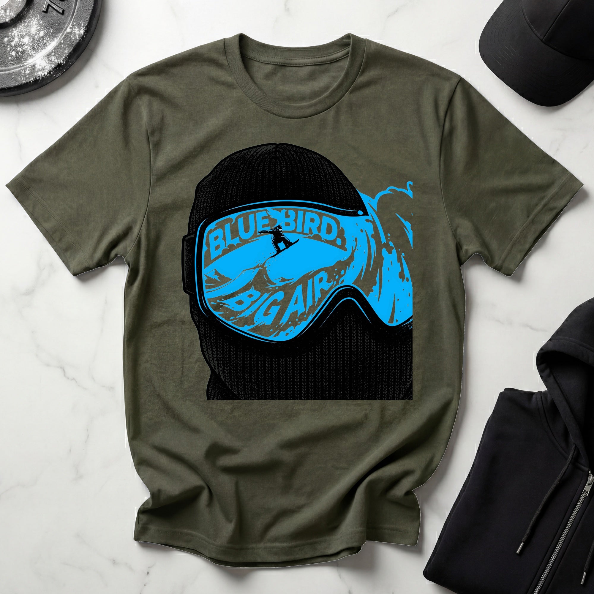 Snowboard Ski Mask Designer Gymwear T-Shirt