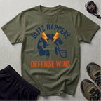 Gridiron USA Blitz Happens Defence Wins Gym T-Shirt
