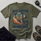 Gridiron Blitz Happens Defence Wins Gym T-Shirt