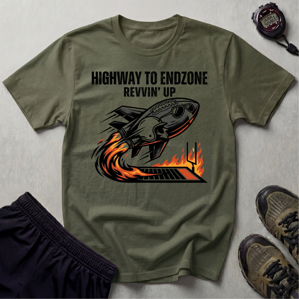 Gridiron Highway To Endzone Rev Up Gym T-Shirt