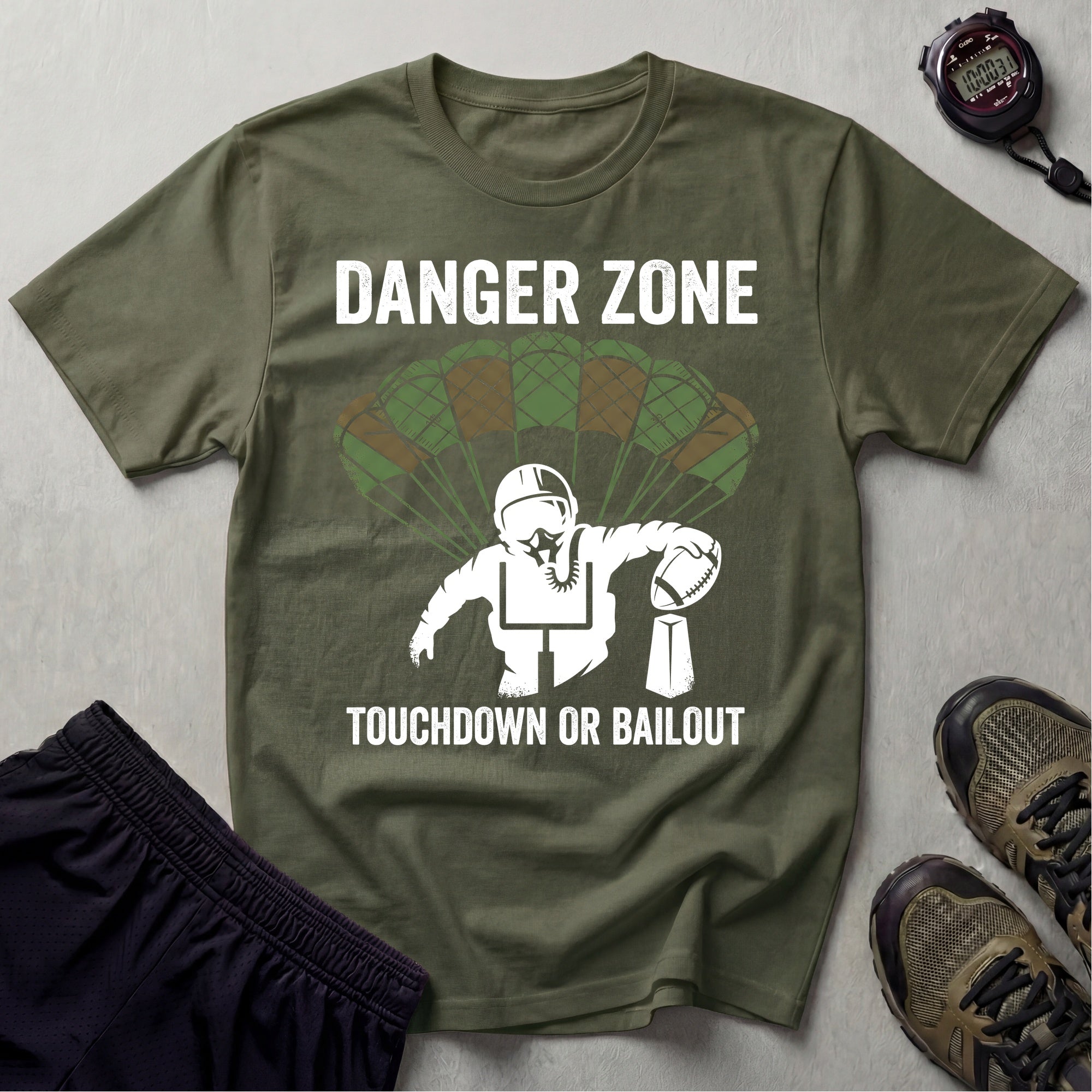 Gridiron Danger Zone Touchdown or Bail Gym T-Shirt